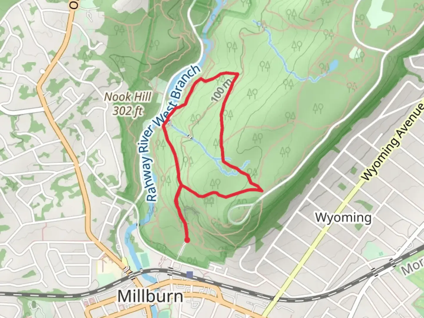 An image depicting the trail Sunset and Pingry Loop Trail and its surrounding area.