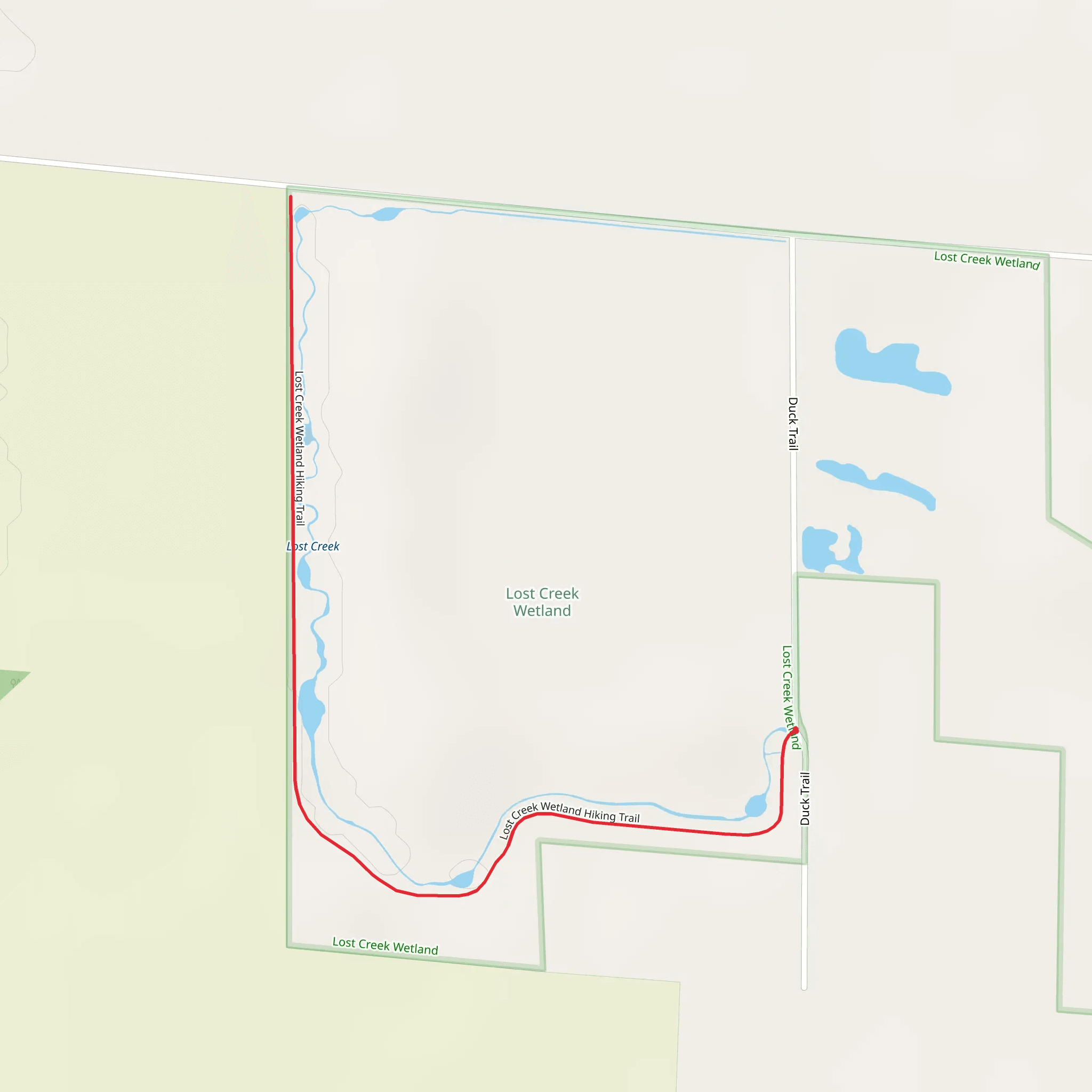 Lost Creek Wetland Hiking Trail mobile static map