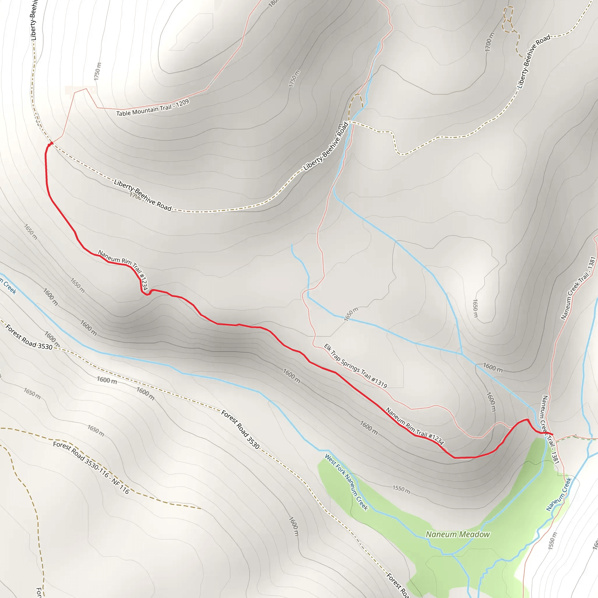 Naneum Rim Trail mobile static map