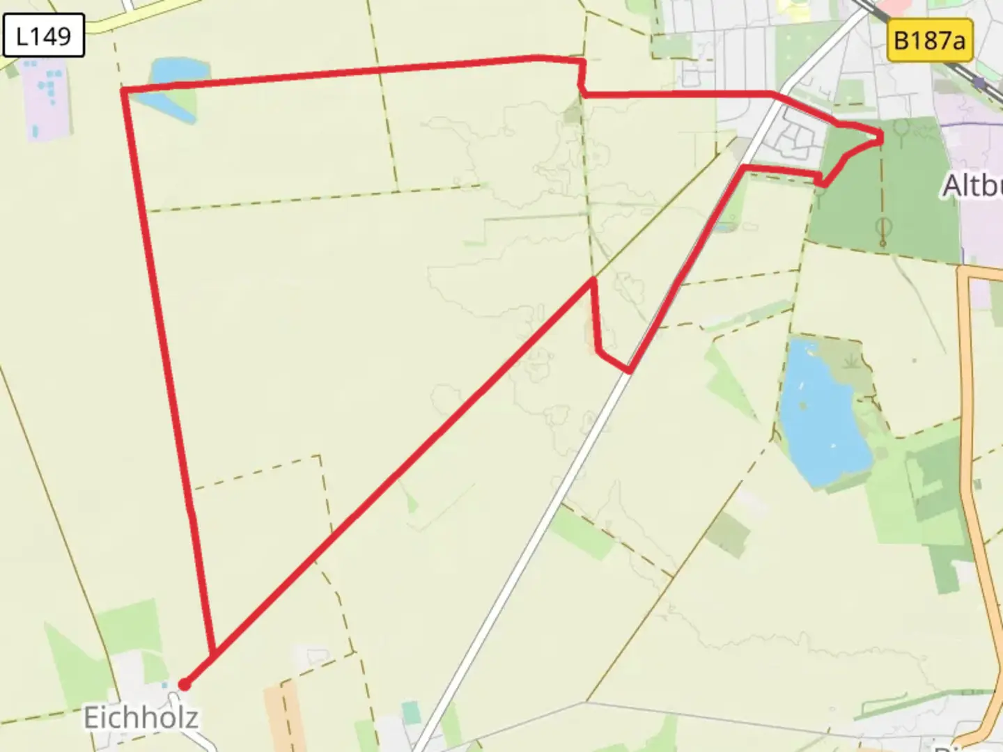 An image depicting the trail Zerbst-Anhalt South Loop and its surrounding area.