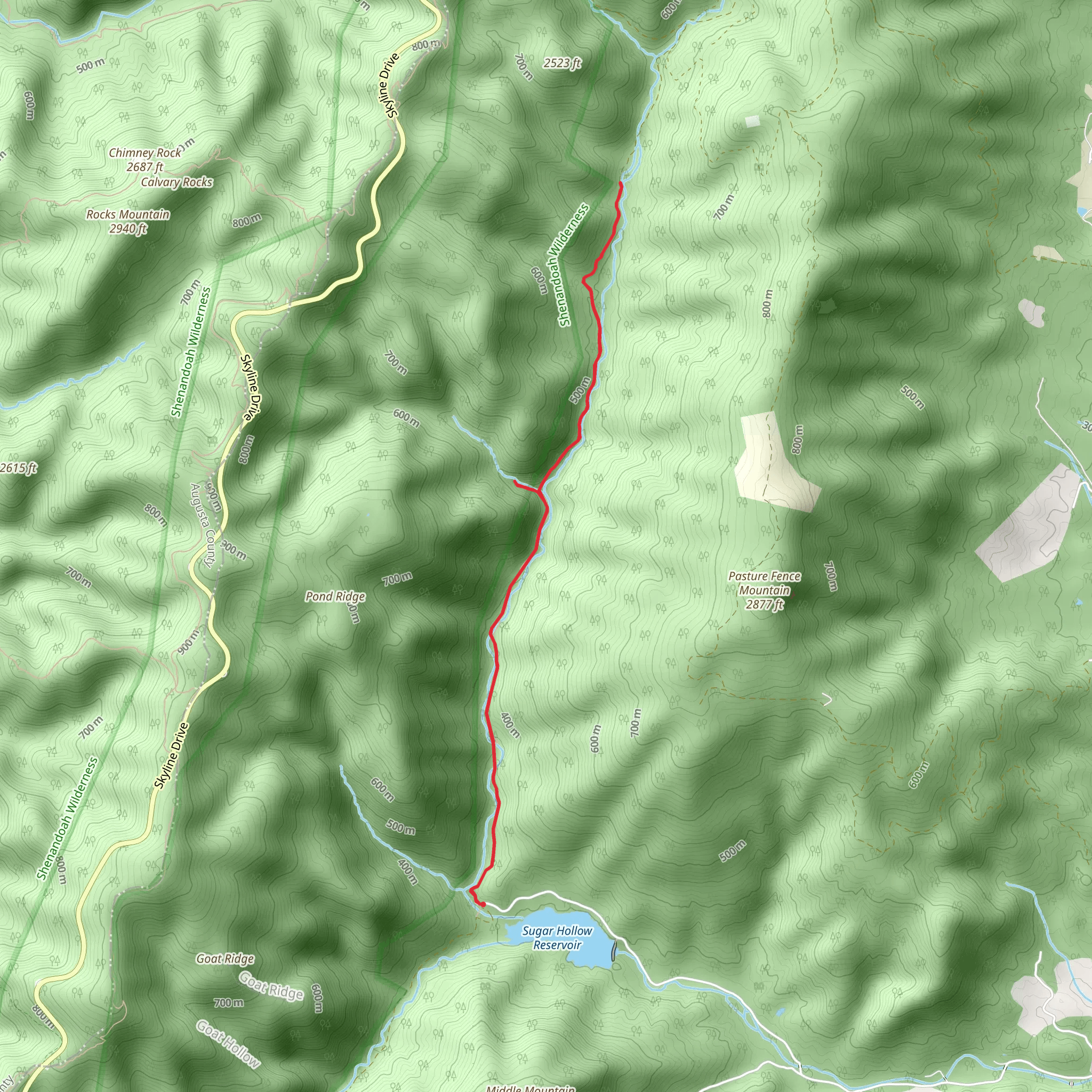 North Fork Moormans River Trail mobile static map