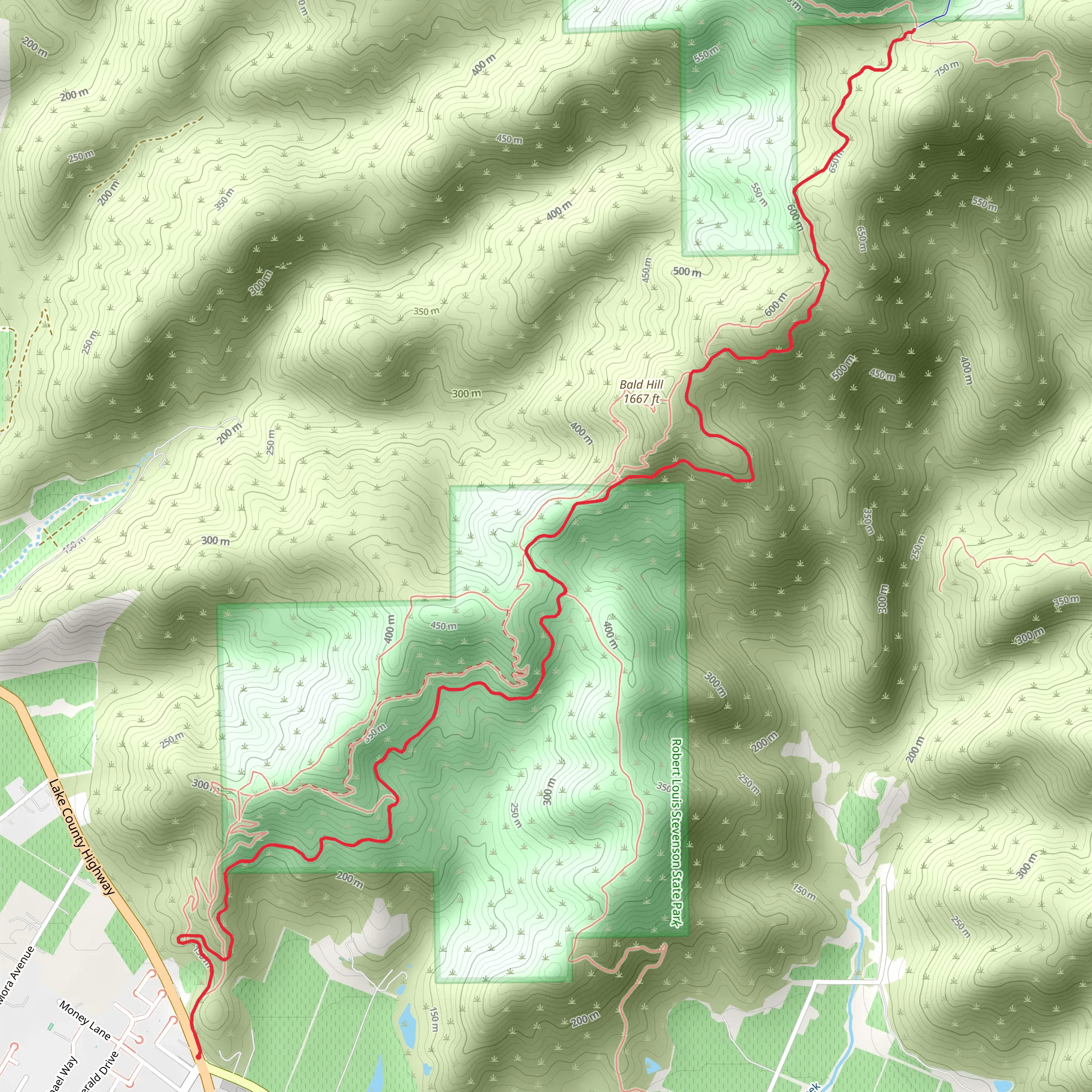 Oat Hill Mine Trail - Lake County Highway mobile static map