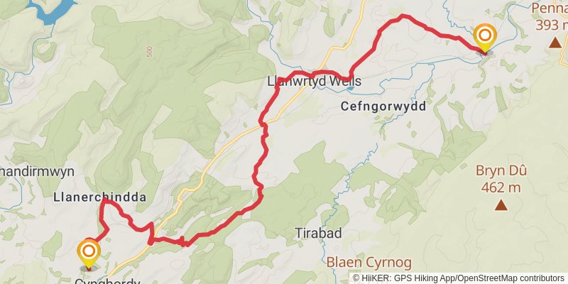 Heart of Wales Line Trail stage 7 Map
