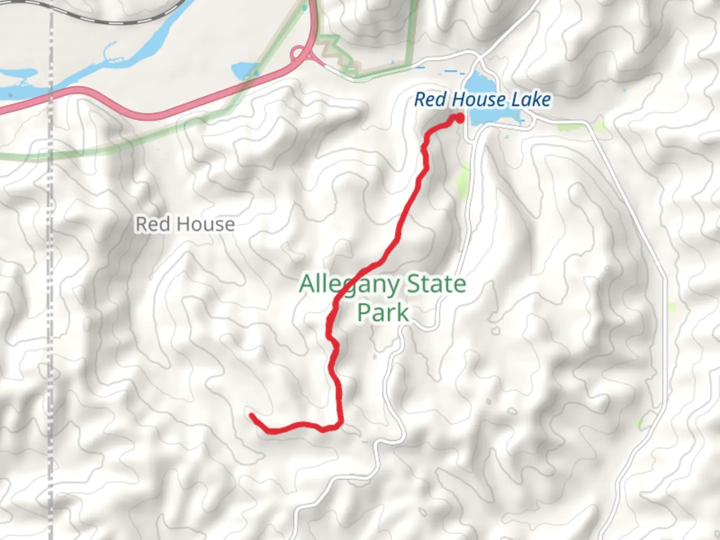 An image depicting the trail Red House Lake via NCT and its surrounding area.
