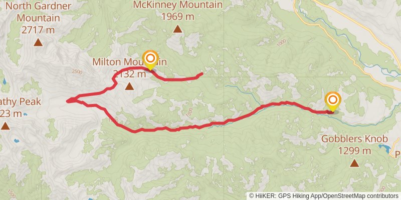 Milton Mountain Trail via Wolf Creek Trail stage 4 Map