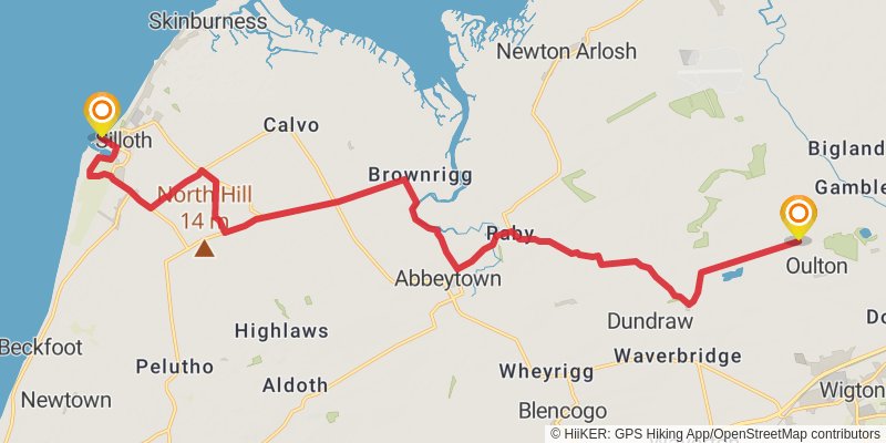 Miller's Way from Carlisle stage 2 Map