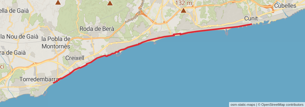 GR 92 Sendero del Mediterráneo Cataluña stage 24 Map