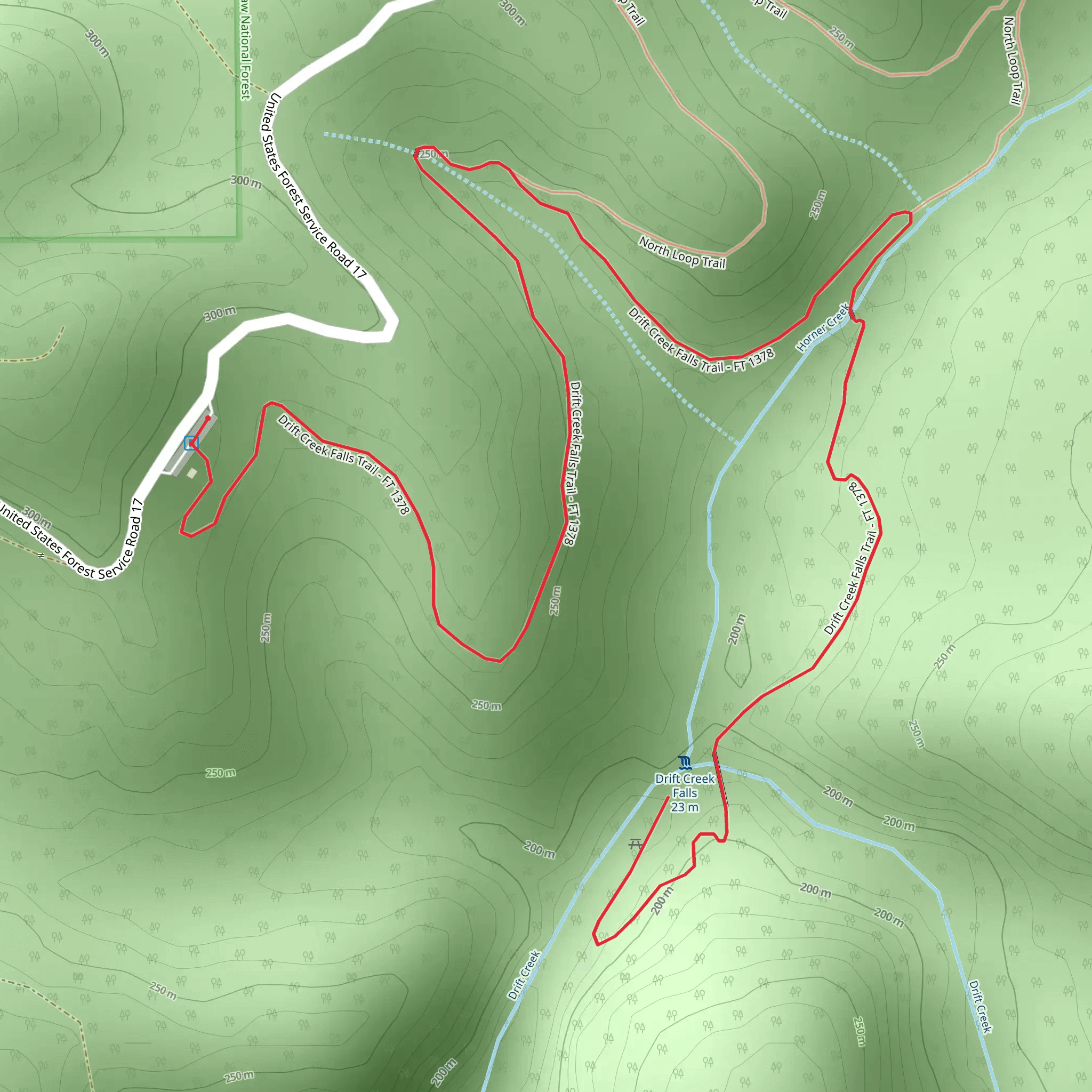 Drift Creek Falls Trail mobile static map
