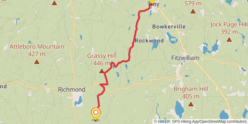 Metacomet-monadnock Trail stage 11 Map