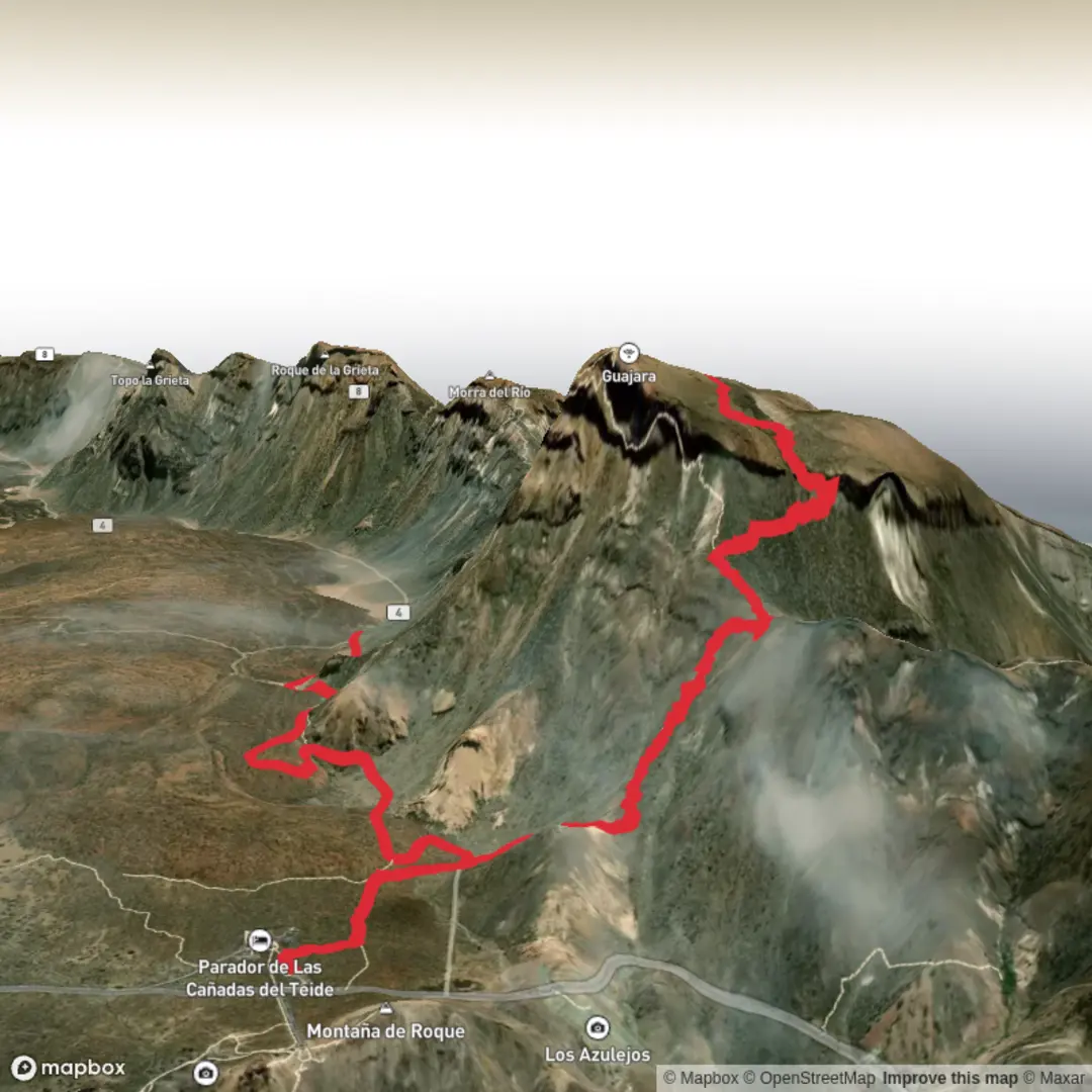An image depicting the trail Mount Guajara and its surrounding area.