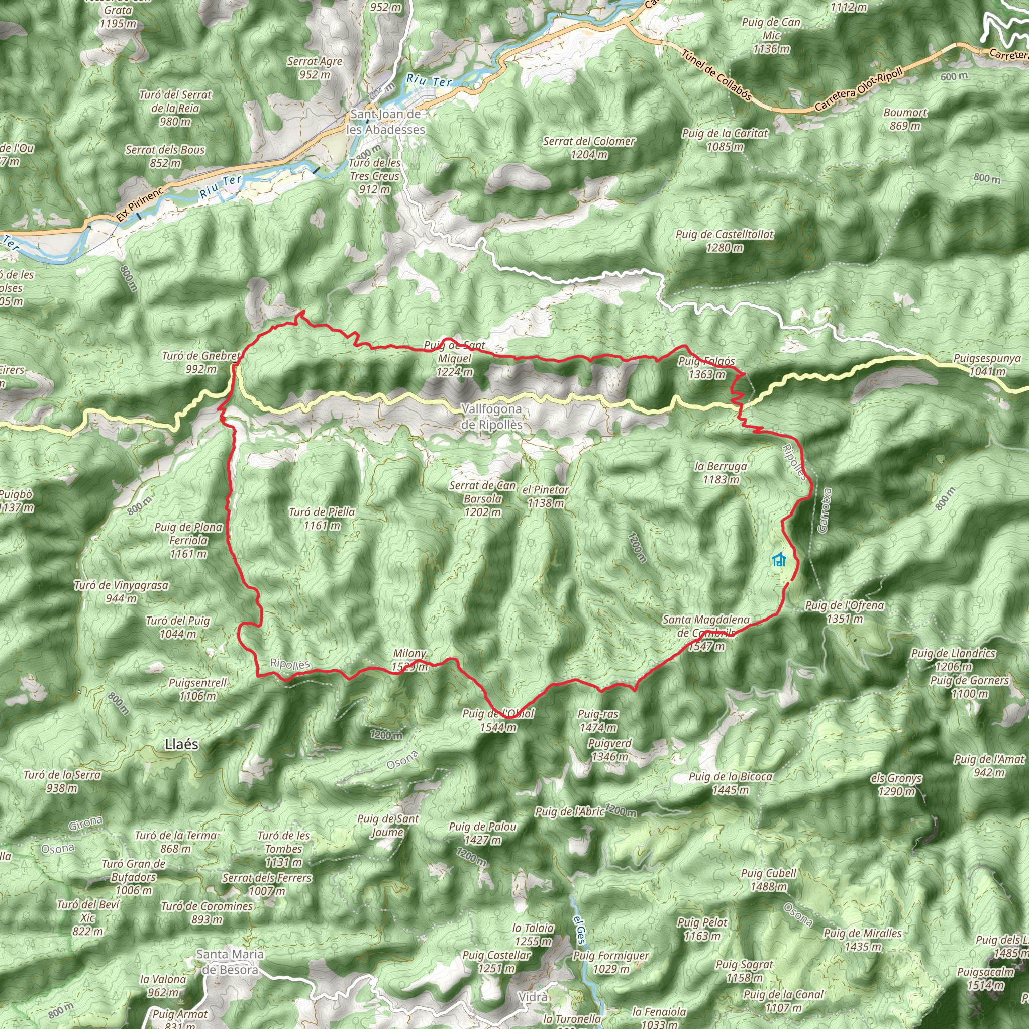 Vallfogona de Ripolles Trail PR C 59 mobile static map