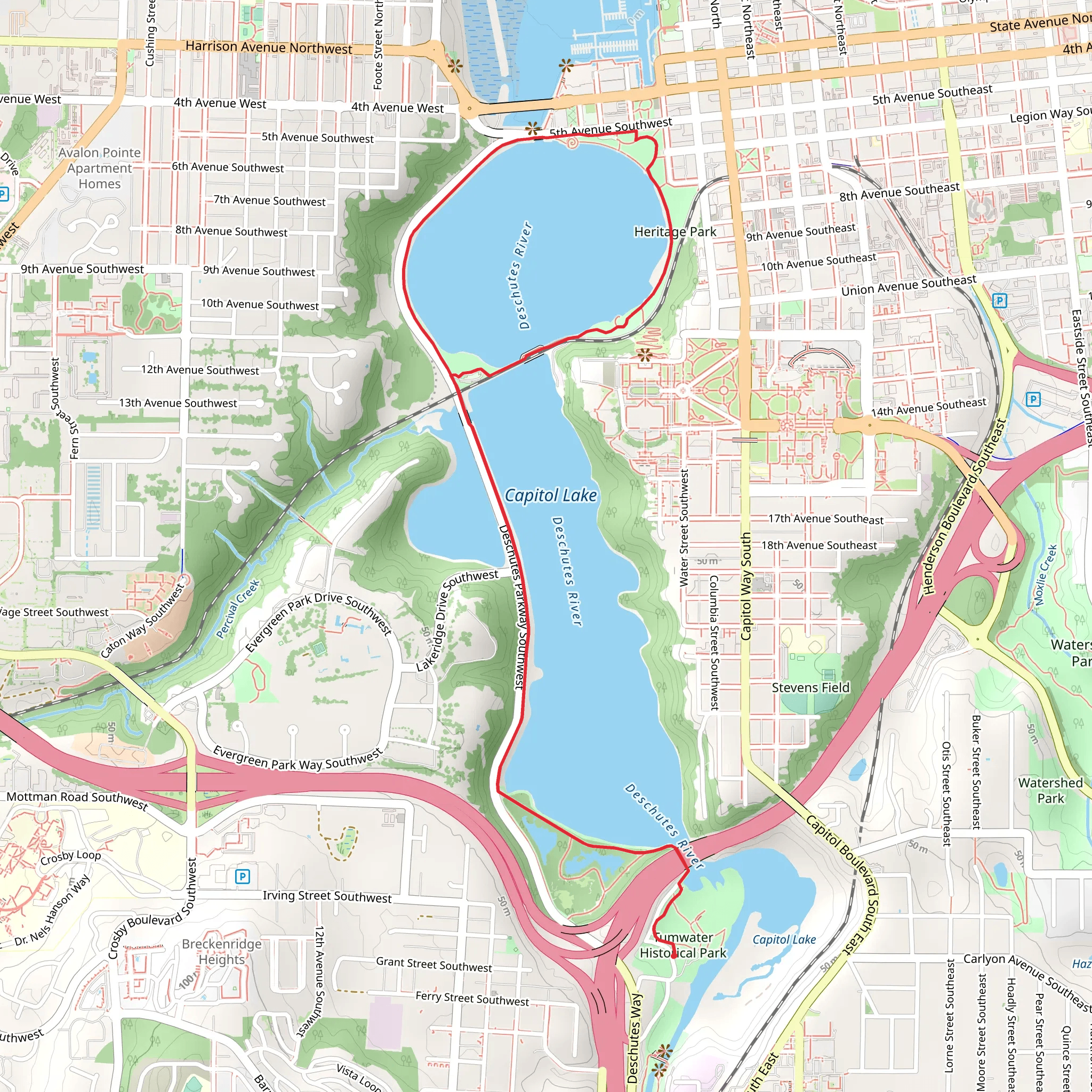 Marathan Park and Heritage Park mobile static map