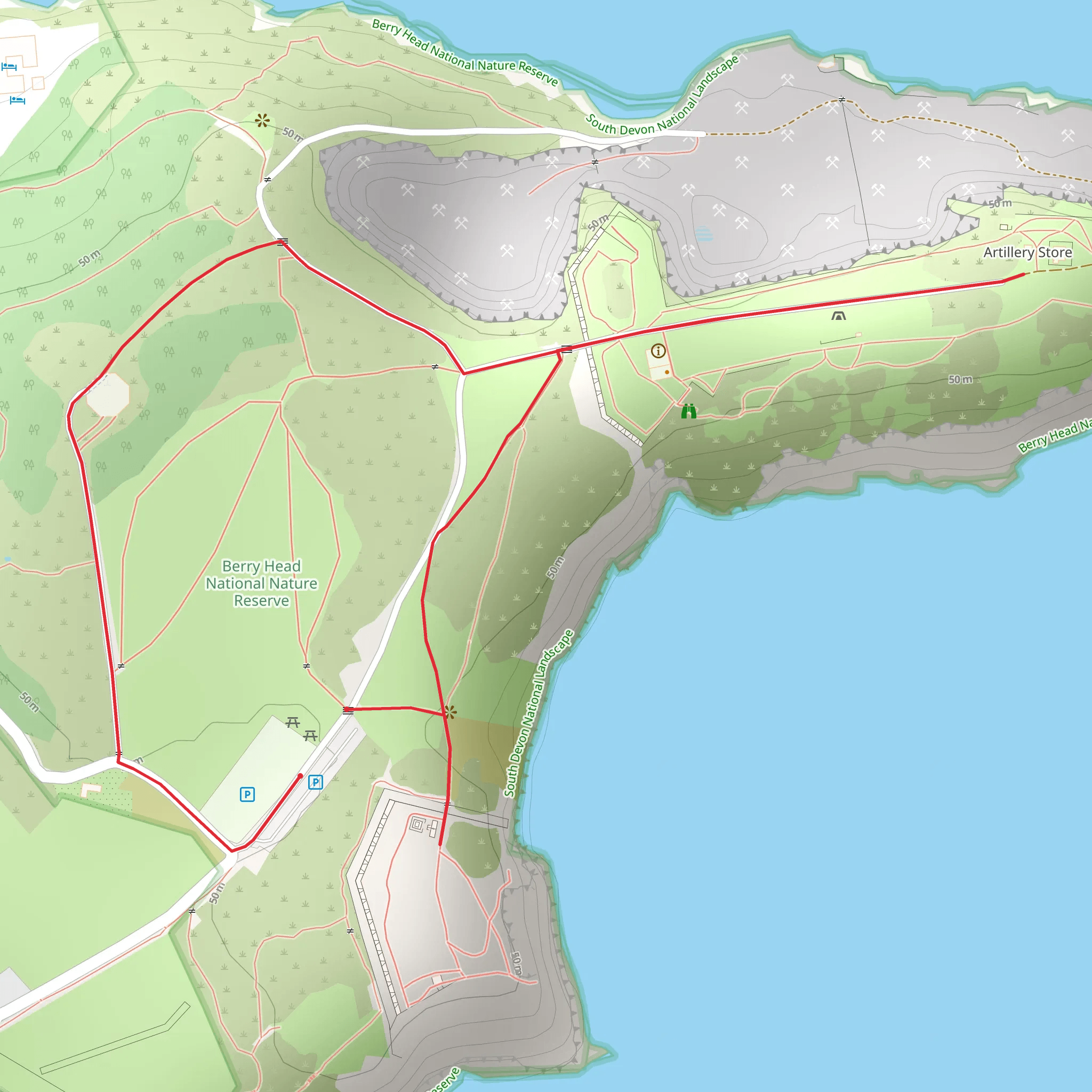 The Wildlife and Forts of Berry Head NNR mobile static map