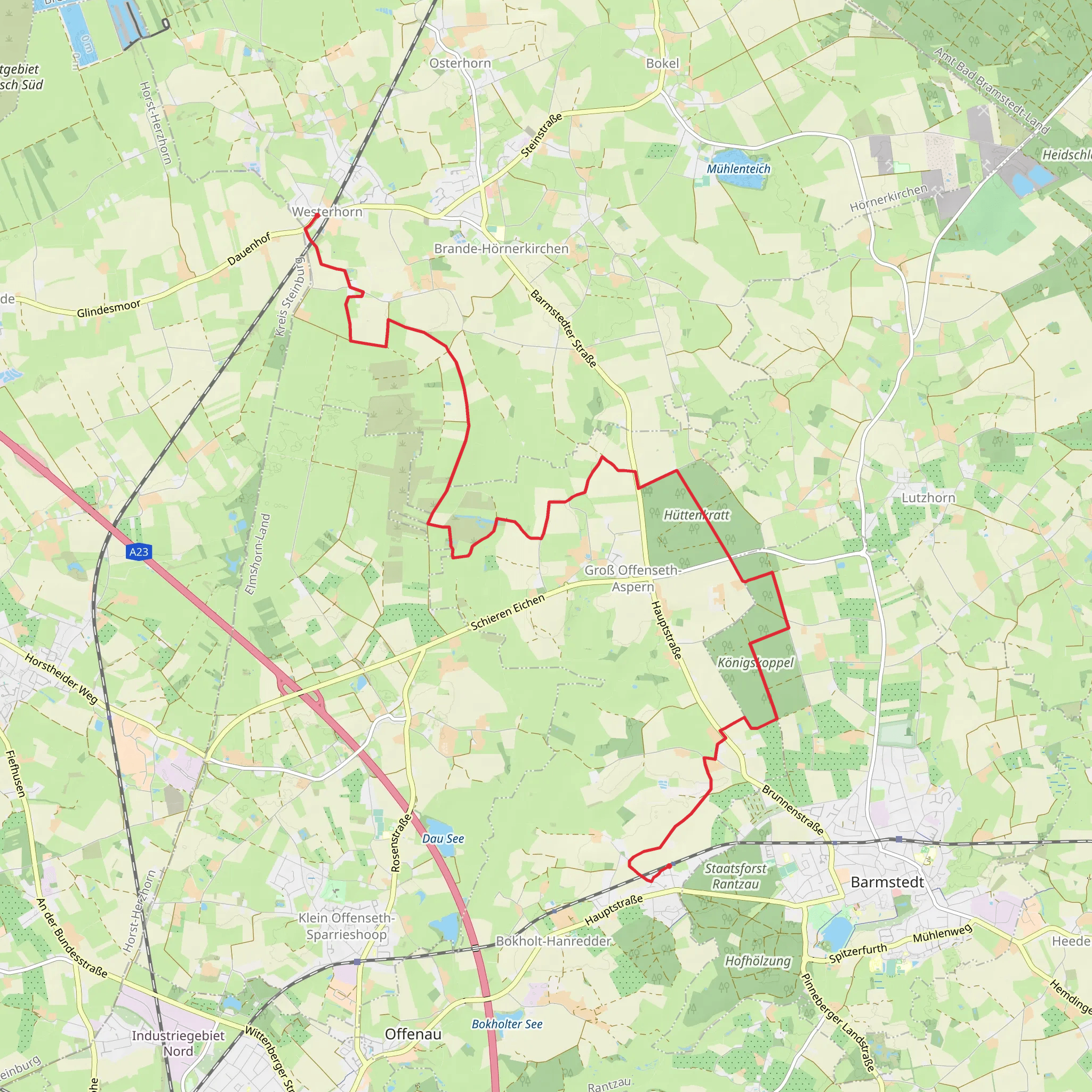 Westerhorn to Vobloch Walk mobile static map