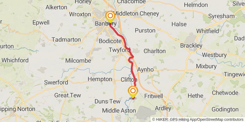 Oxford Canal Walk stage 5 Map