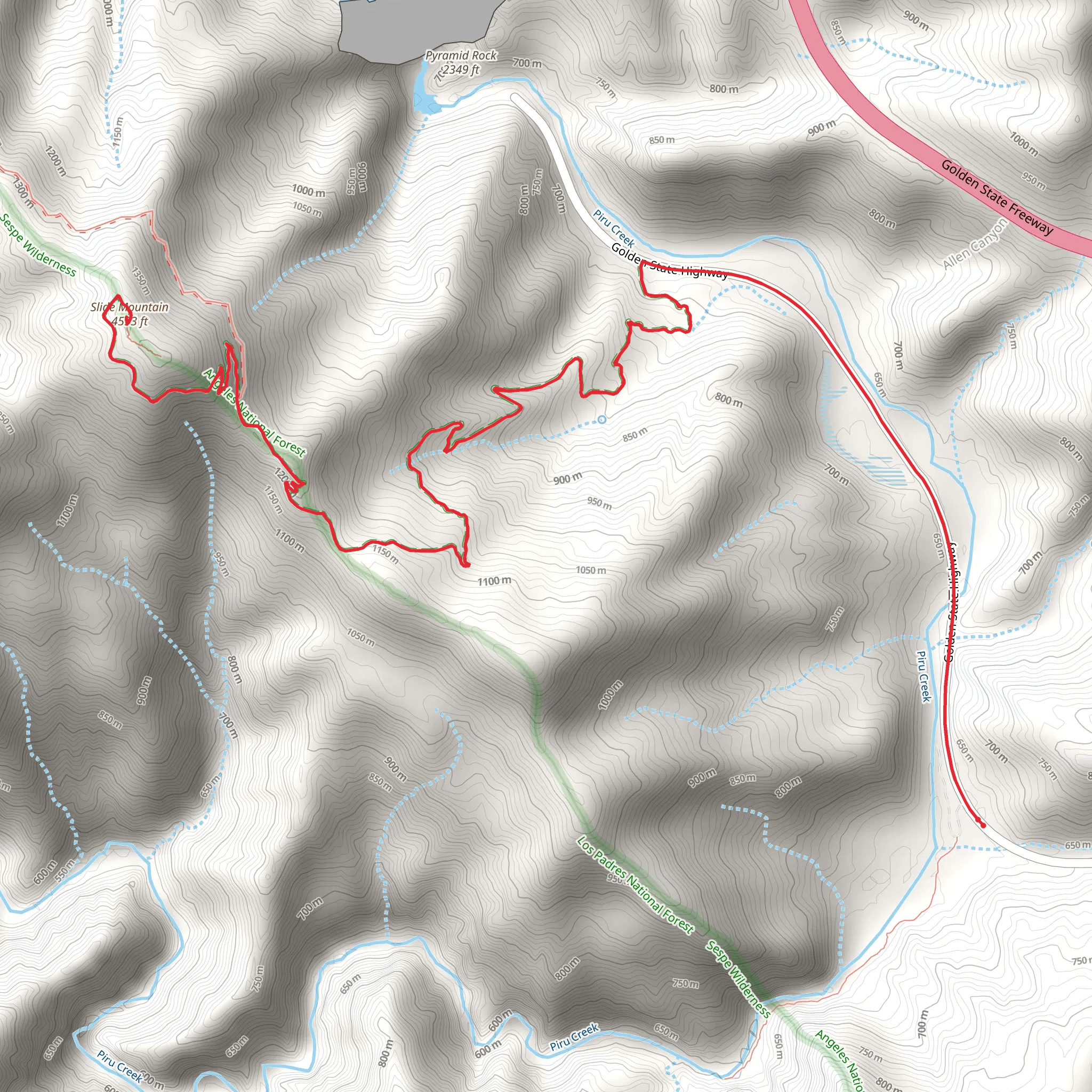 Slide Mountain Trail mobile static map