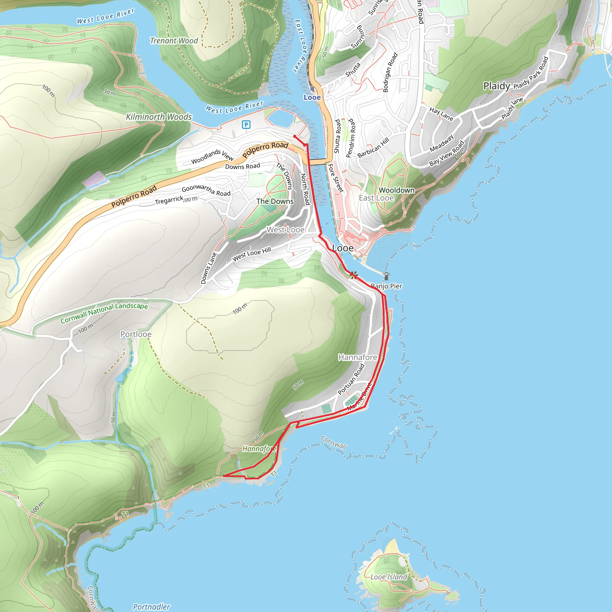 Hannafore Point Walk mobile static map