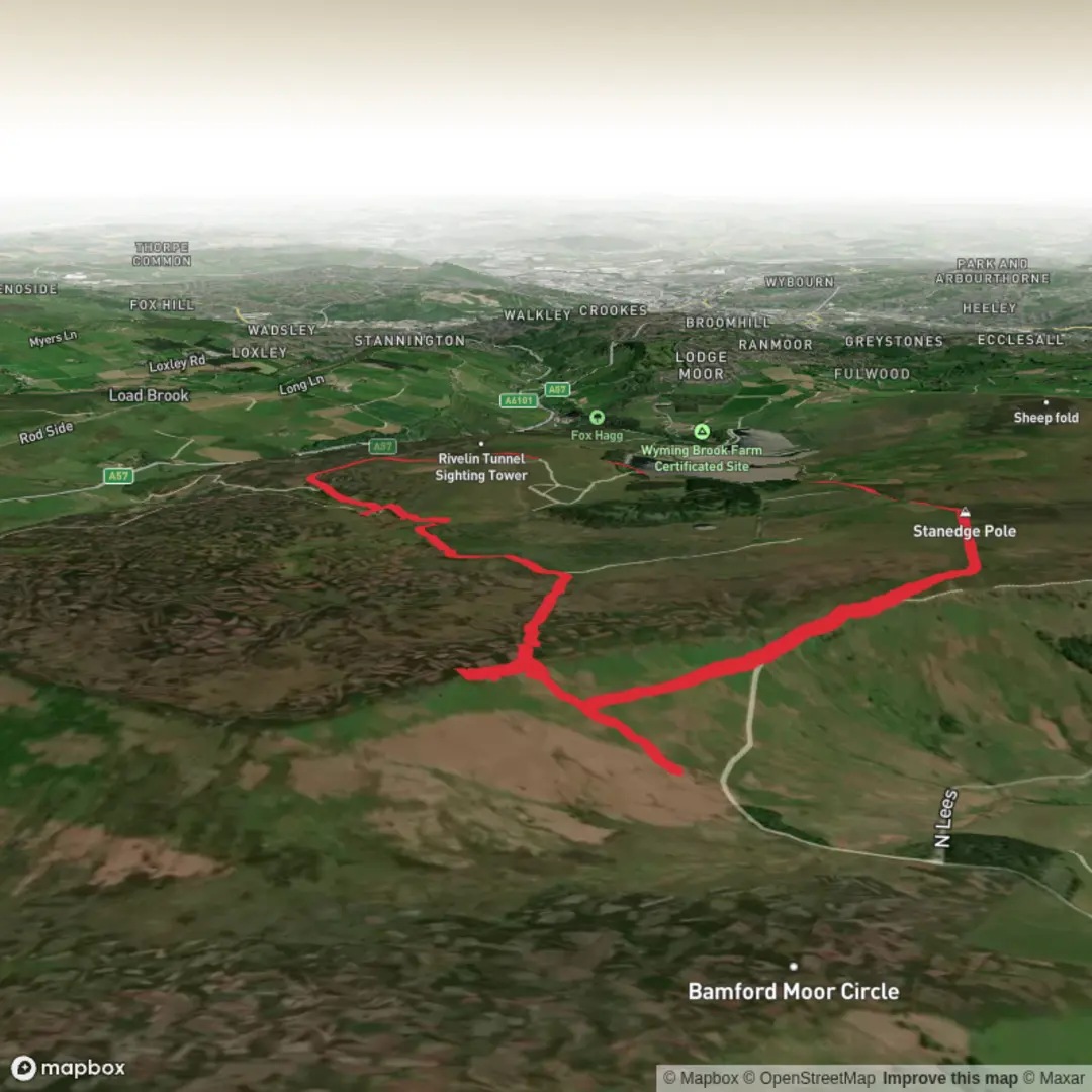 An image depicting the trail wandering wildflower walk to spooky house weir and resevoir and its surrounding area.