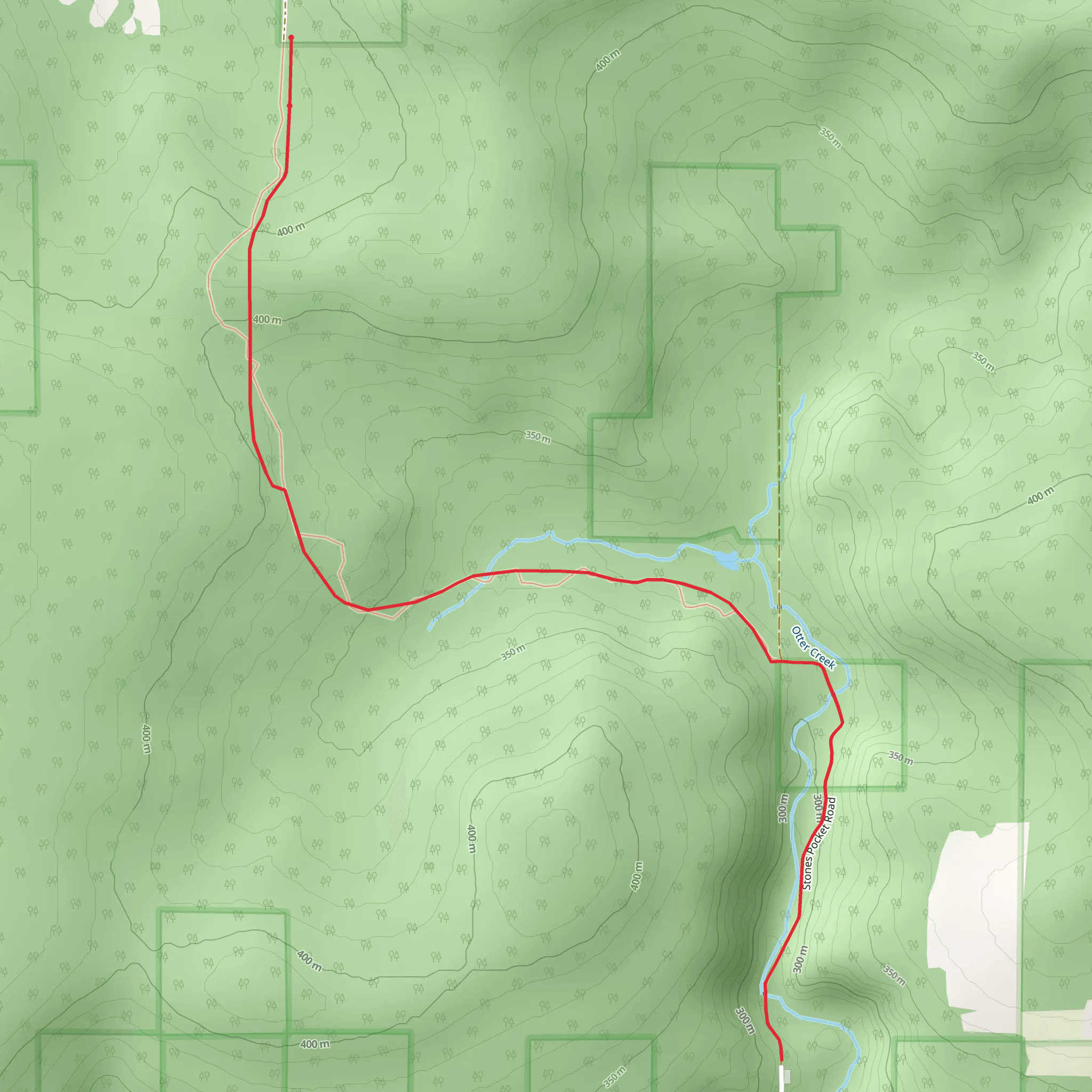 Baxter's Hollow Trail mobile static map