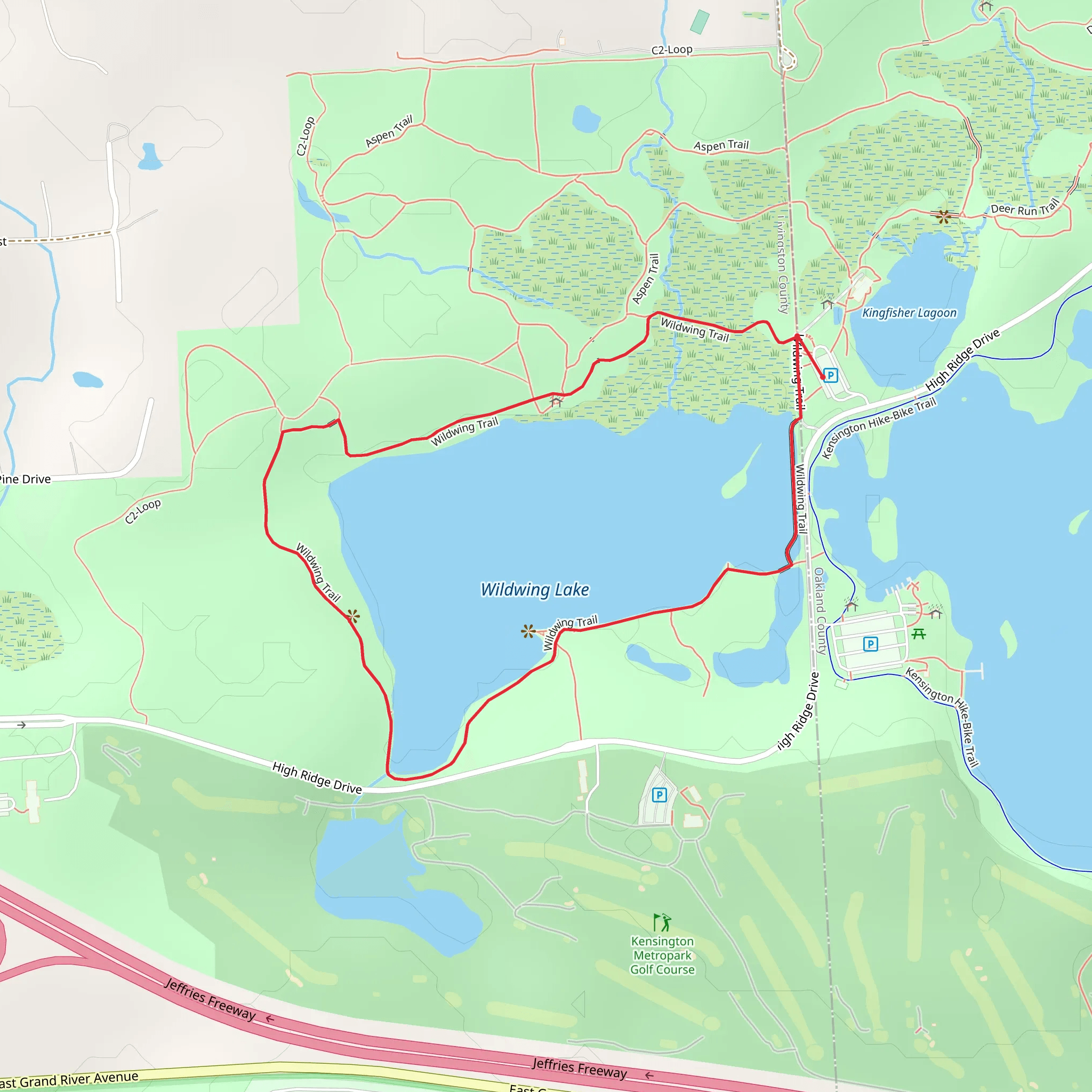 Wildwing Lake Loop mobile static map