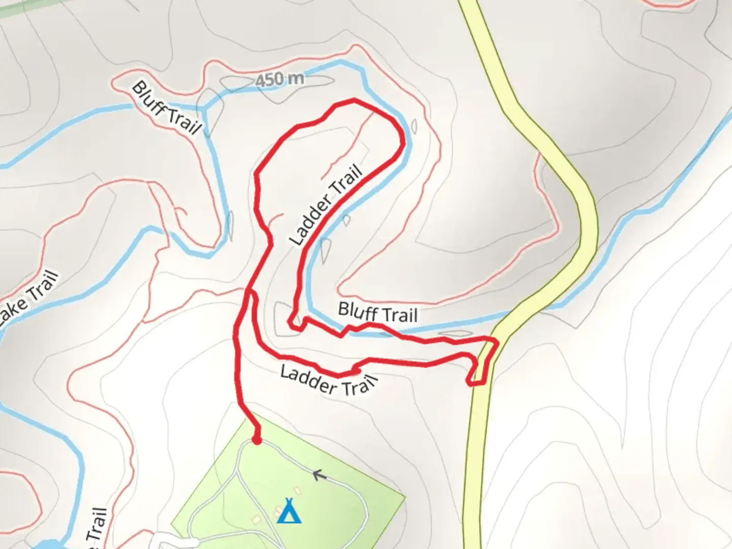 An image depicting the trail Pickett State Park - Ladder Trail and its surrounding area.