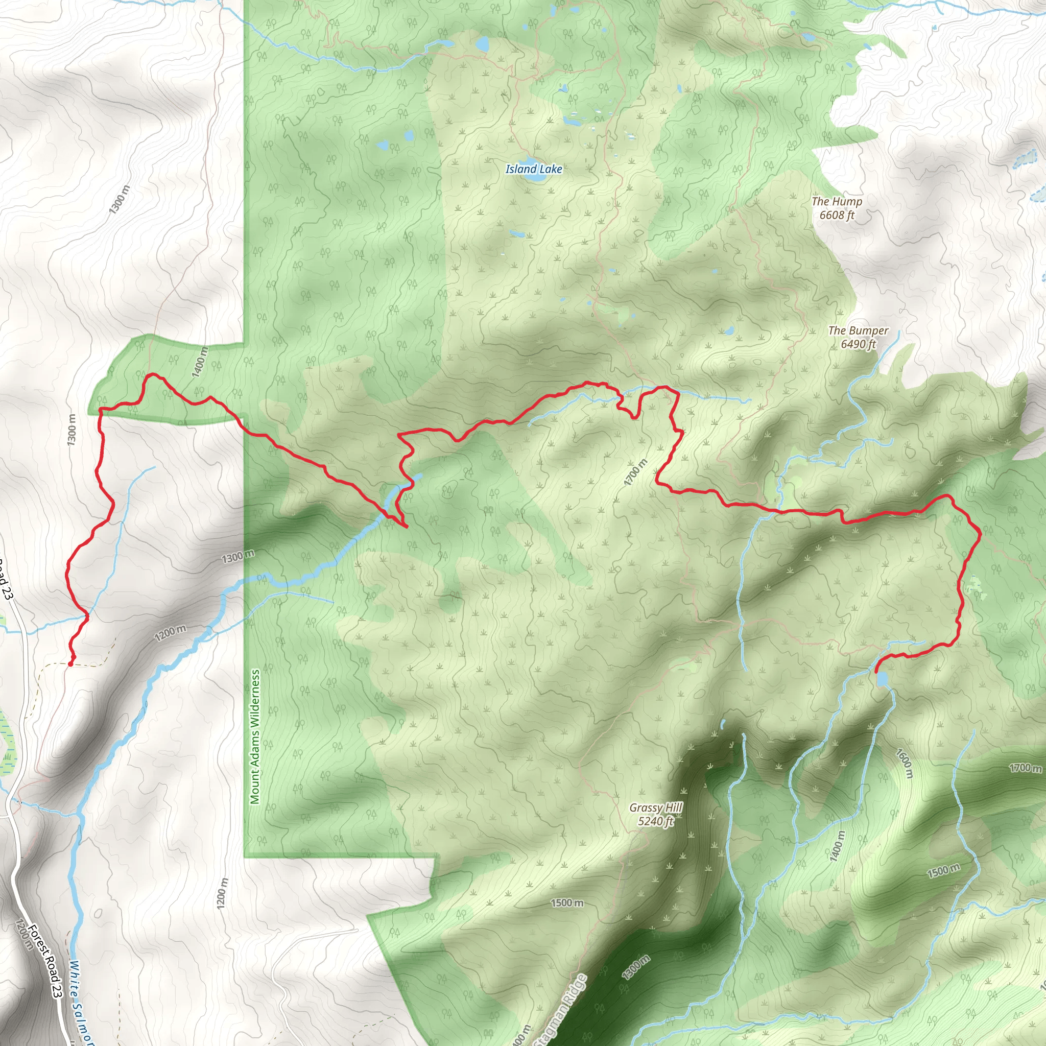 Looking Glass Lake Trail mobile static map