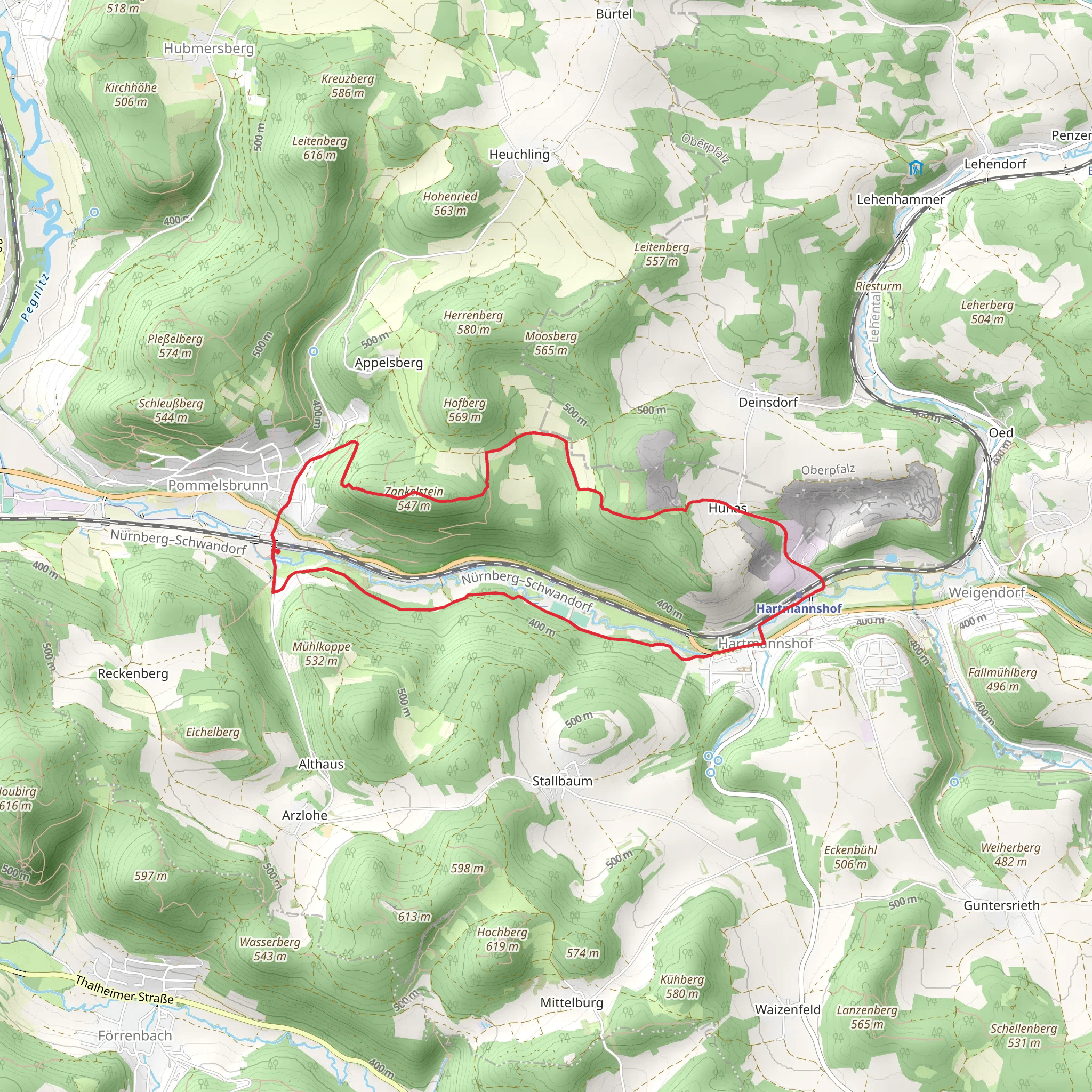 Gelbpunkt and Goldene Loop mobile static map