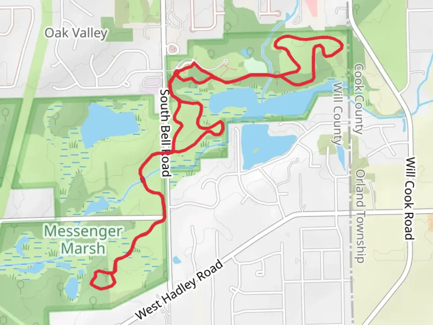 An image depicting the trail Spring Creek Greenway Trail and its surrounding area.
