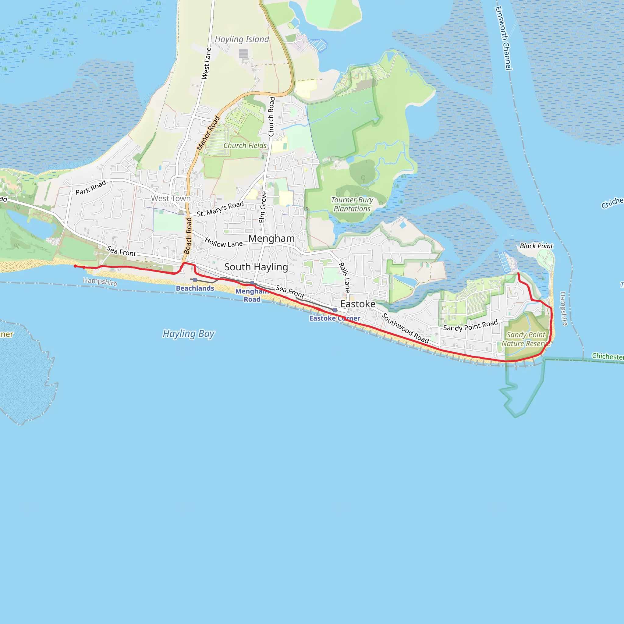 Hayling Island Beach Walk mobile static map
