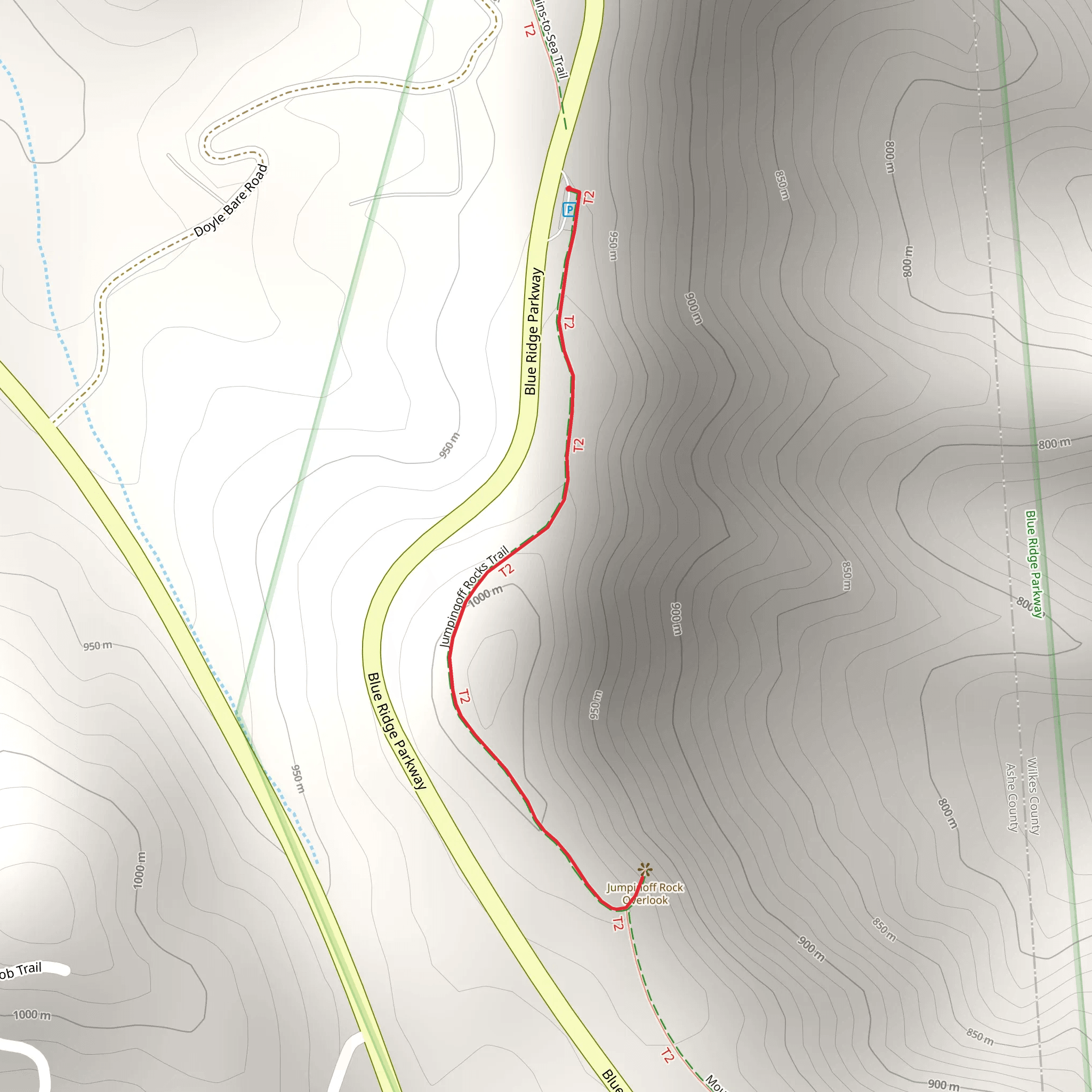 Mountains to Sea Trail - Segment 5 mobile static map