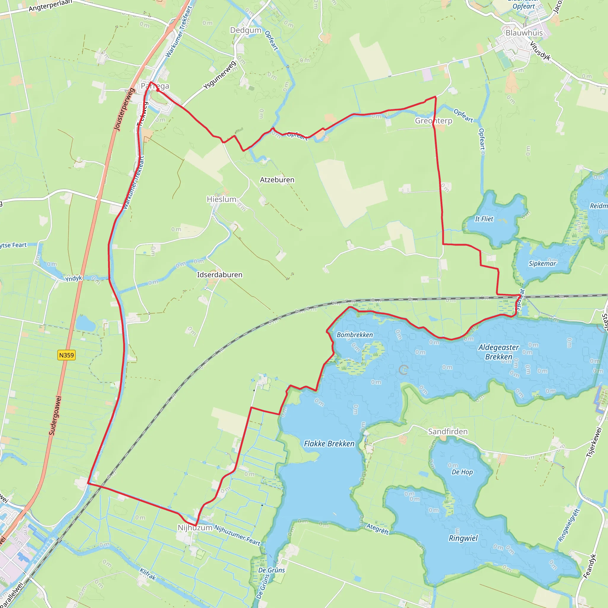Aldegeaster Brekken and Muntsebuorsterpolder Loop mobile static map