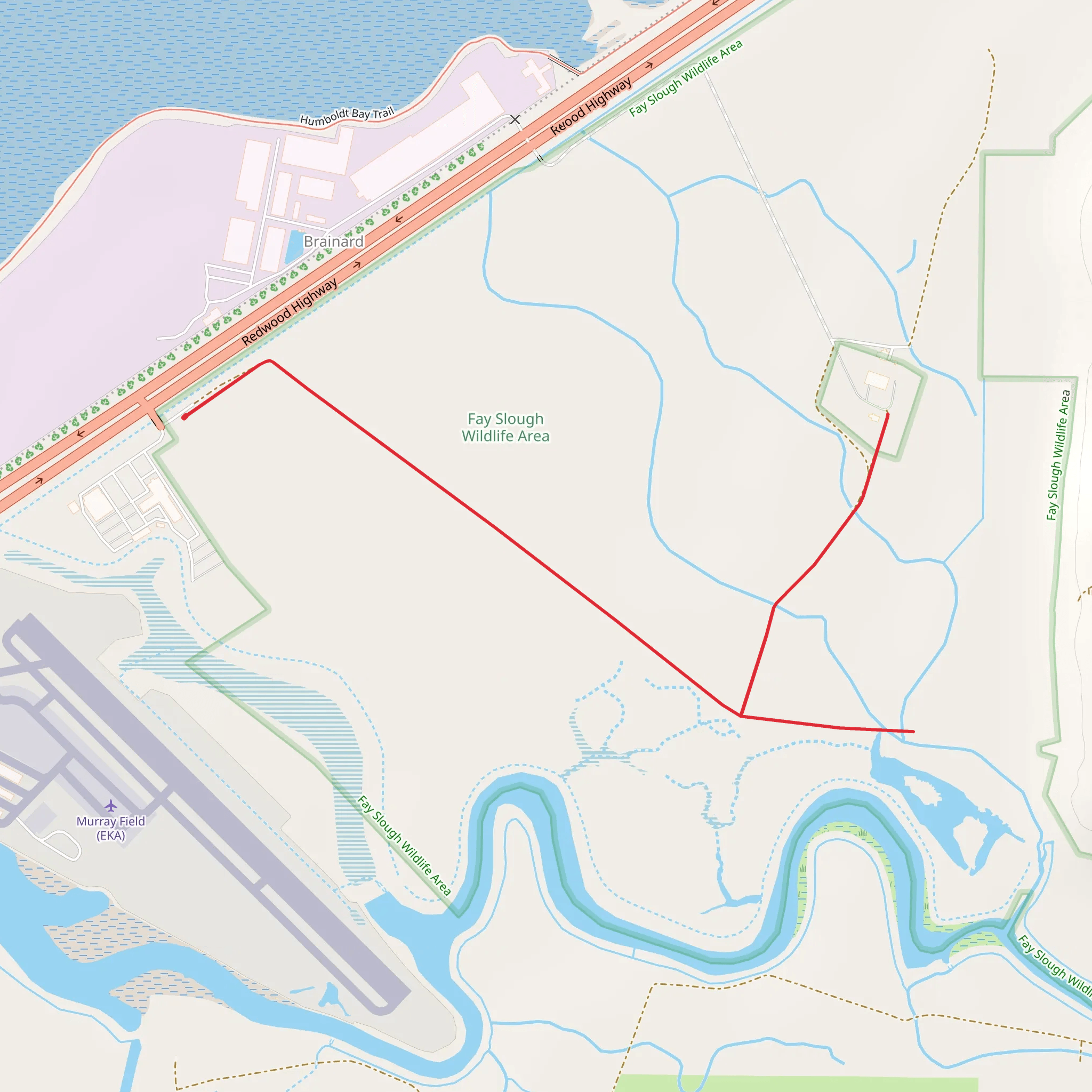 Walk beside Fay Slough mobile static map