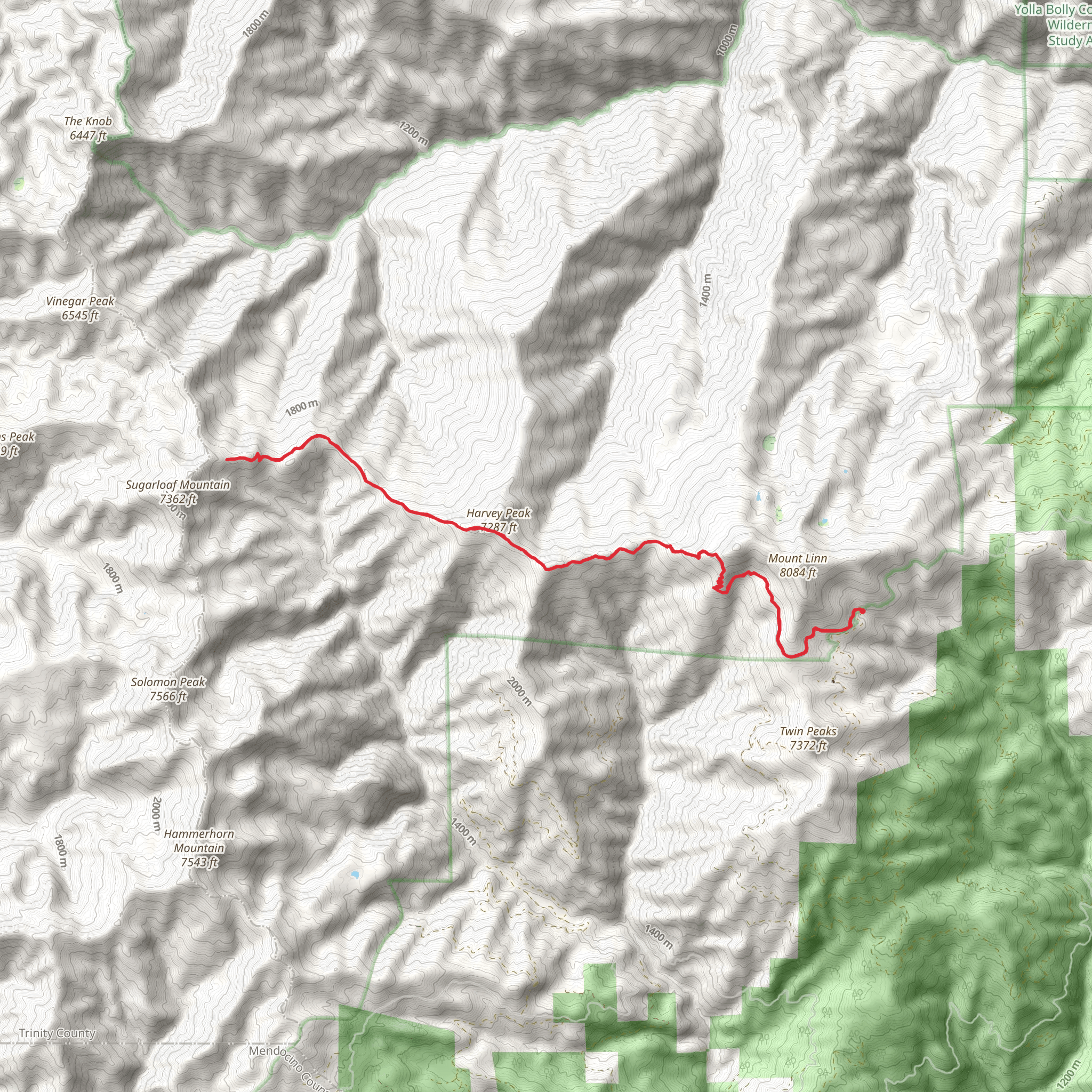 D - Camp via South Yolla Bolly Trail mobile static map