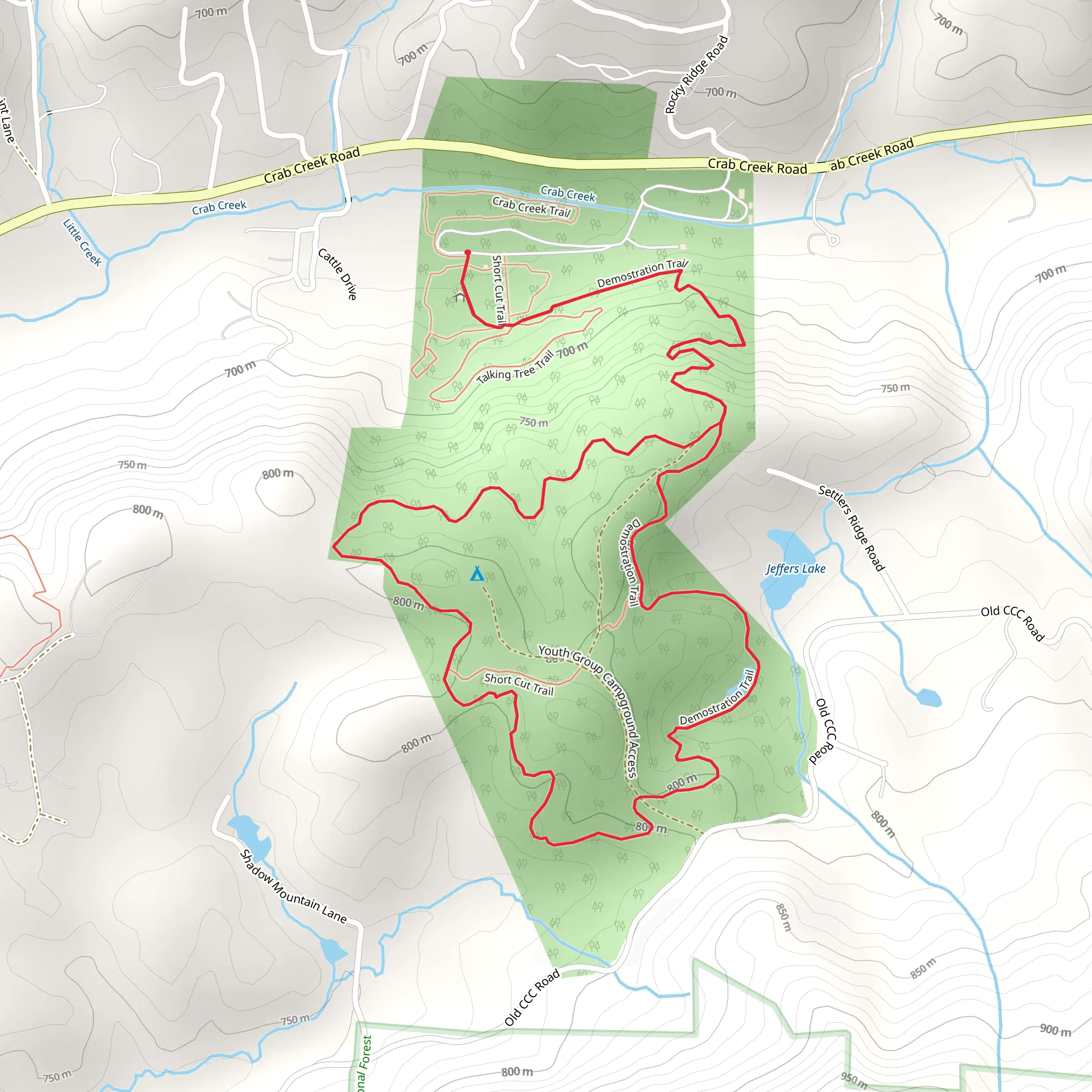 Demostration Loop Trail mobile static map