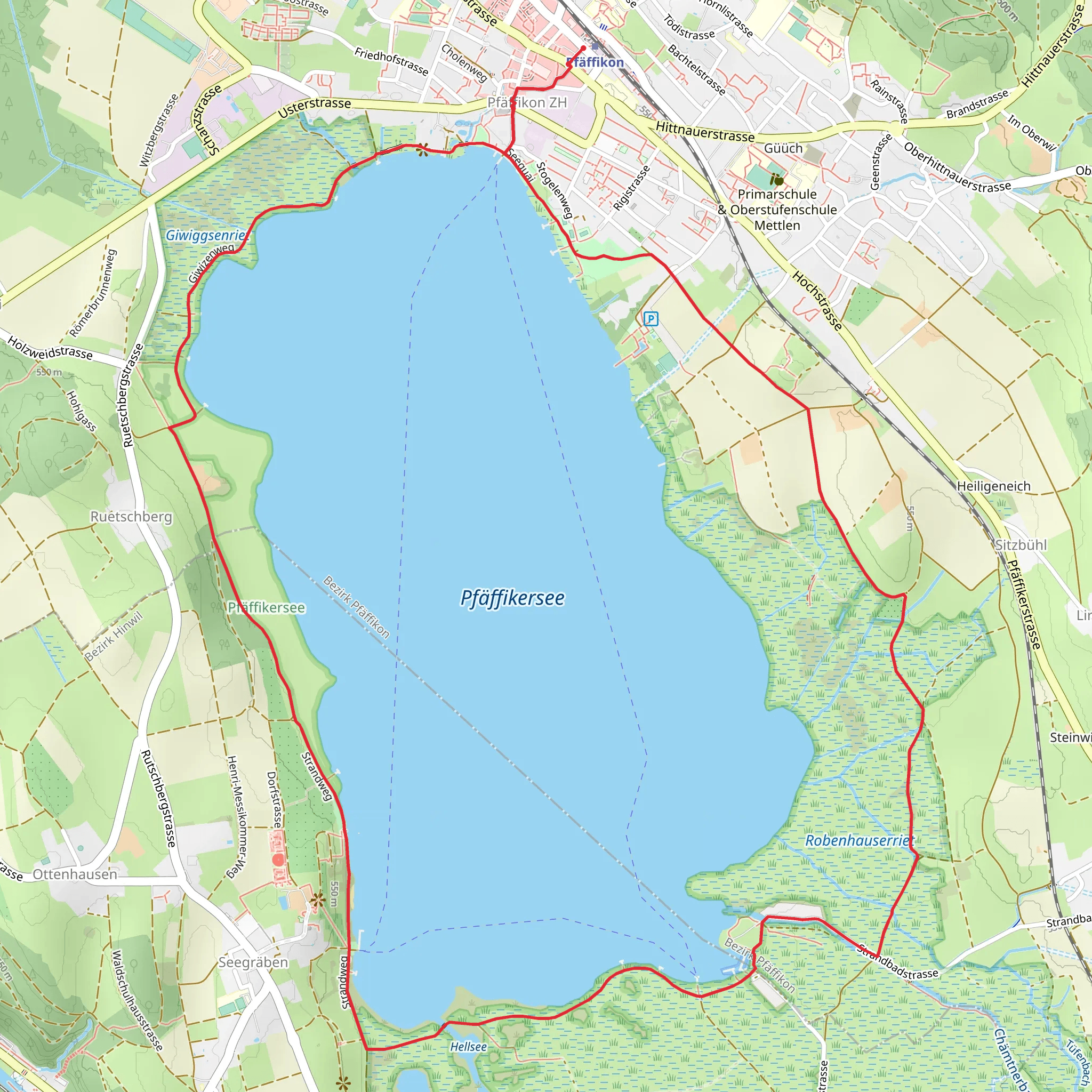Pfäffikersee Loop Trail mobile static map