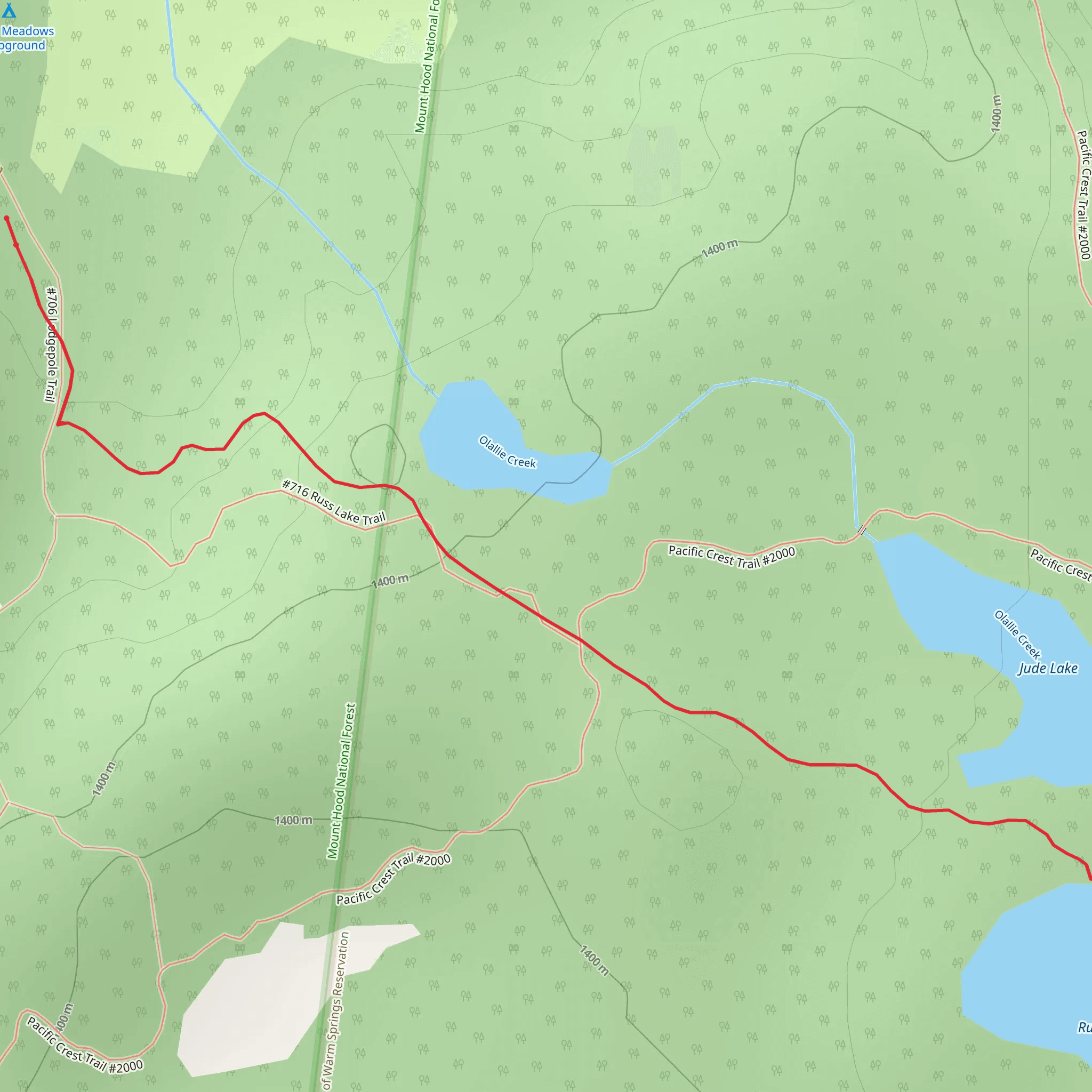 Russ Lake Trail mobile static map