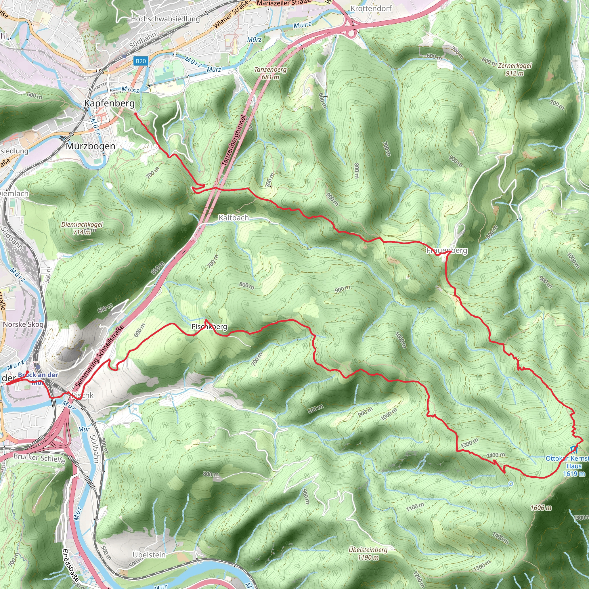 BergZeitReise Tagetourentipp - Rennfeld mobile static map