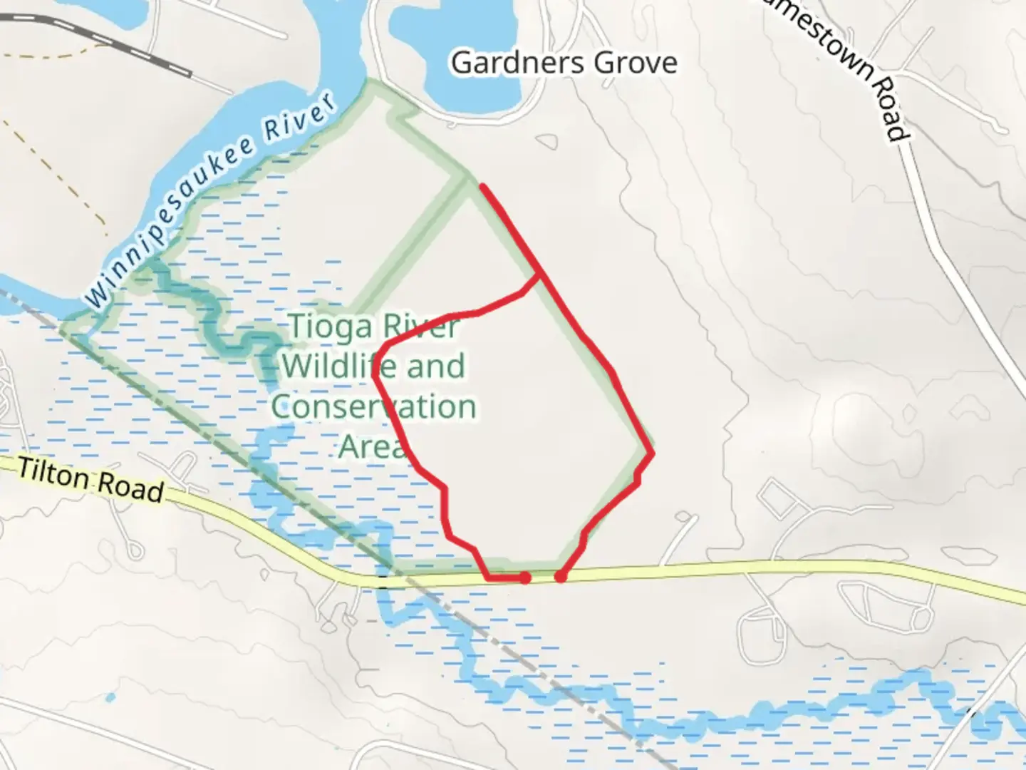 An image depicting the trail Depot Street Loop - North and its surrounding area.