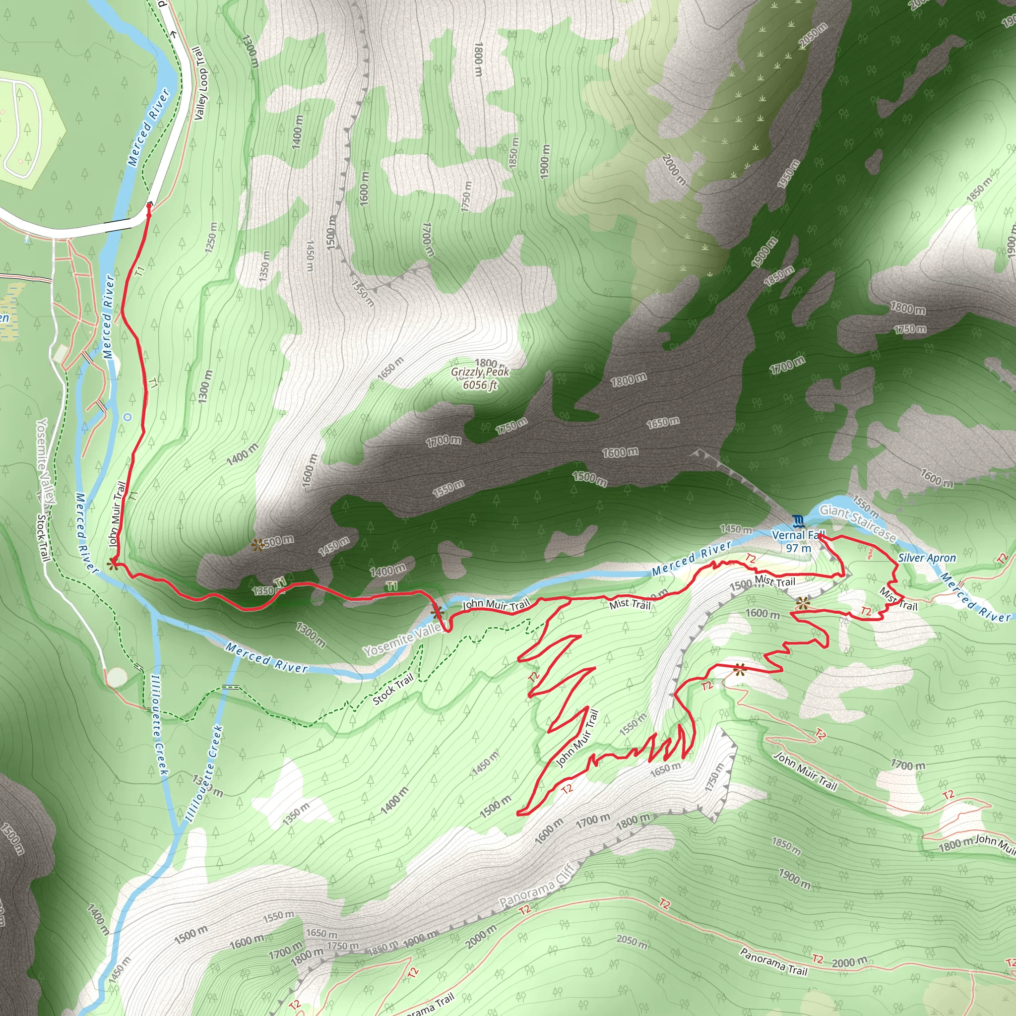 Mist and John Muir Loop Trail mobile static map