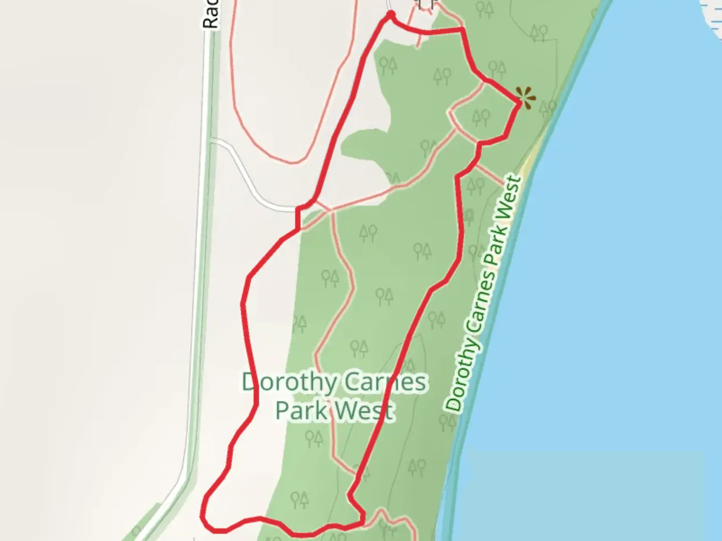 An image depicting the trail Radloff Lane Loop and its surrounding area.