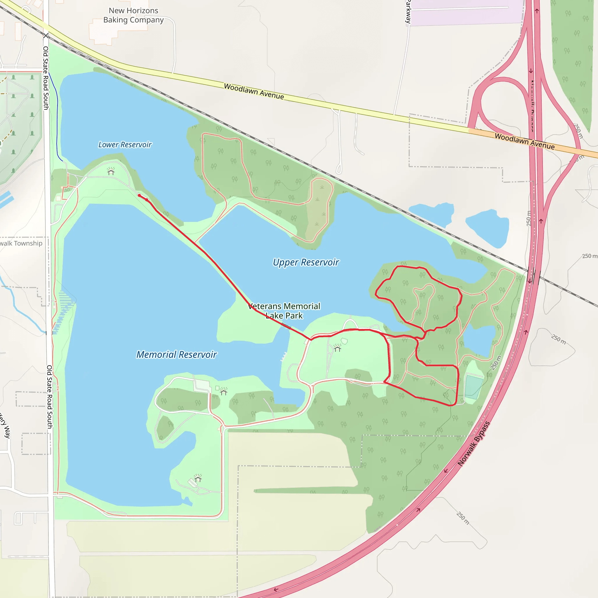Upper Reservoir Loop - Memorial Lake Park mobile static map