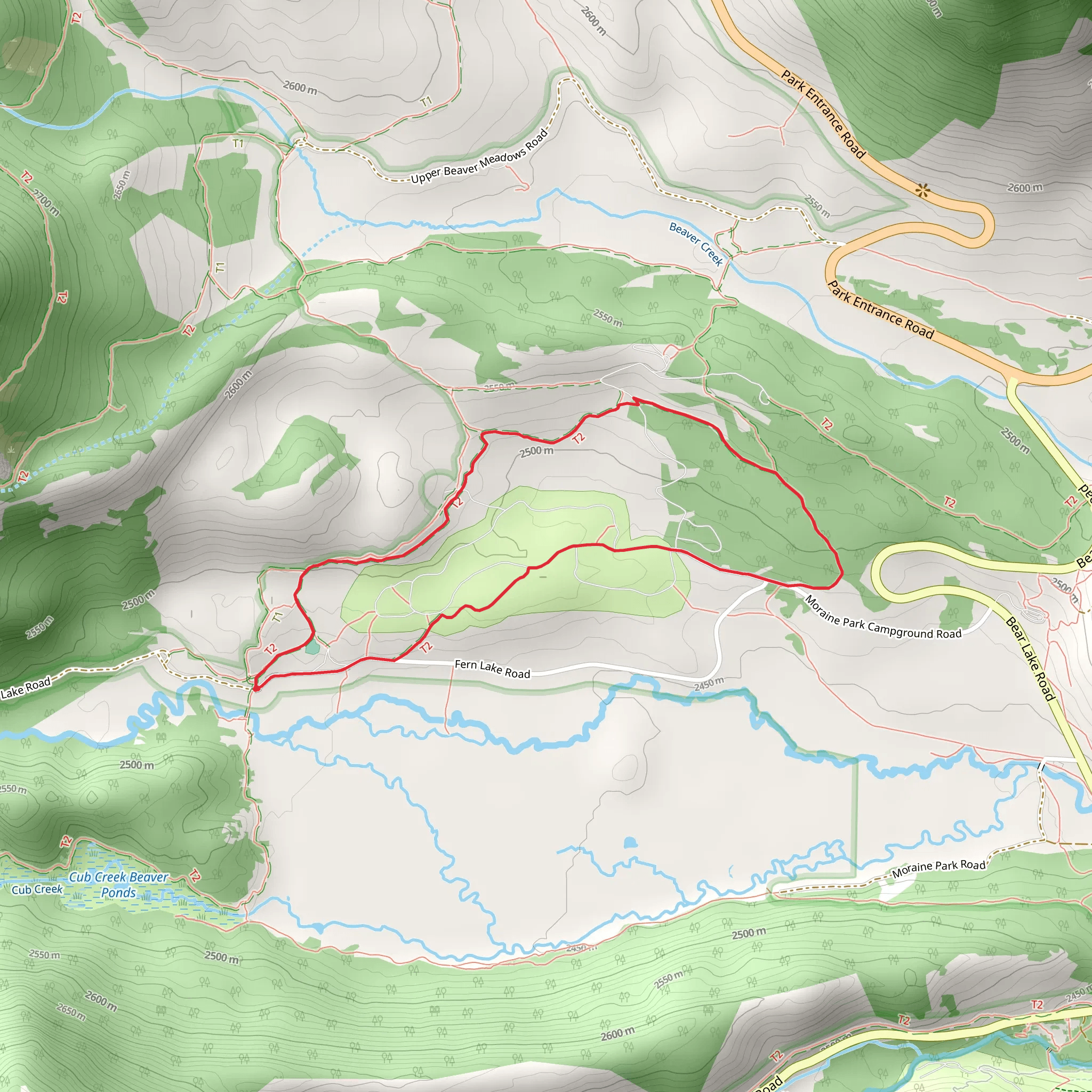 Moraine Park Campground Loop mobile static map