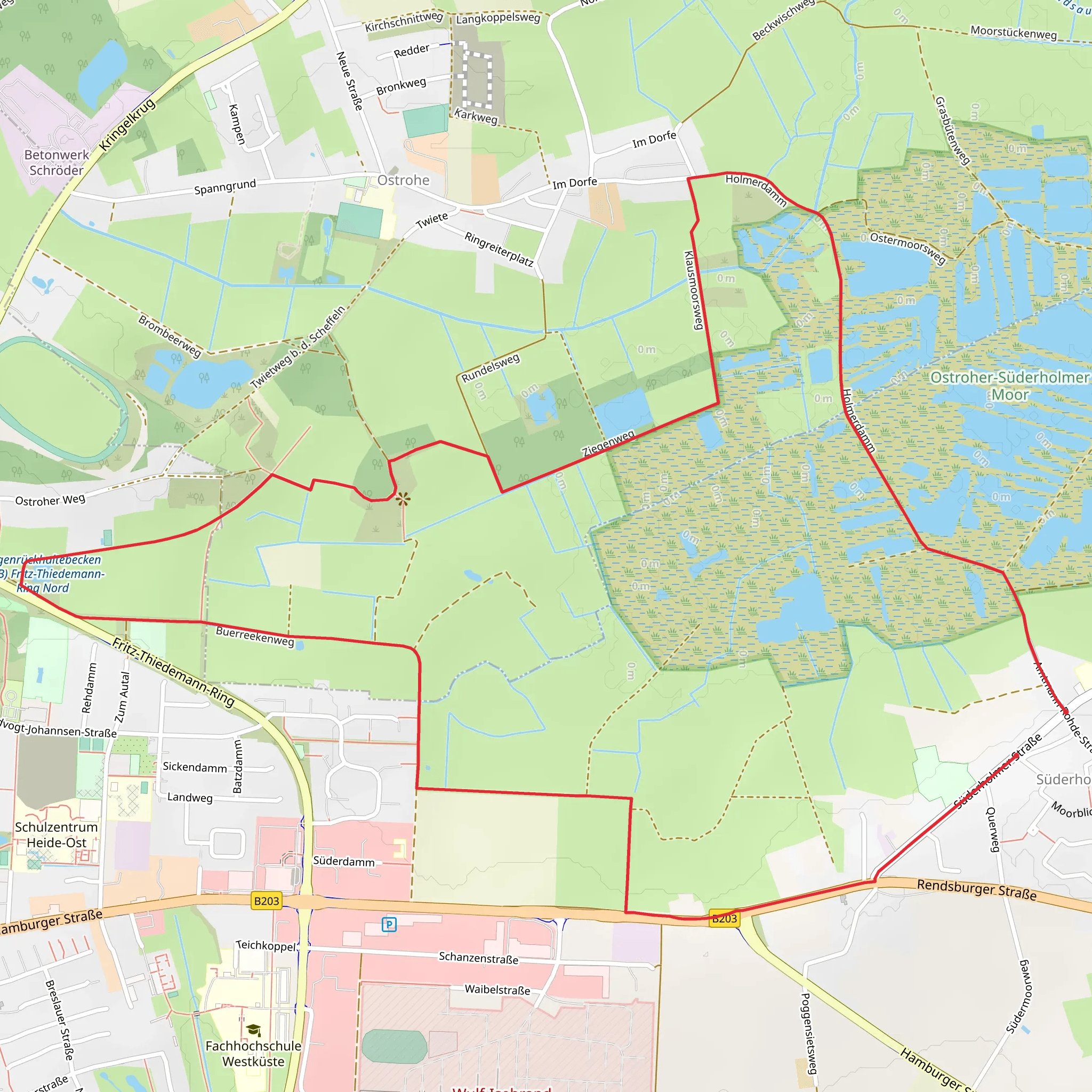 Klausmoorsweg and Nuerreekenweg Loop mobile static map