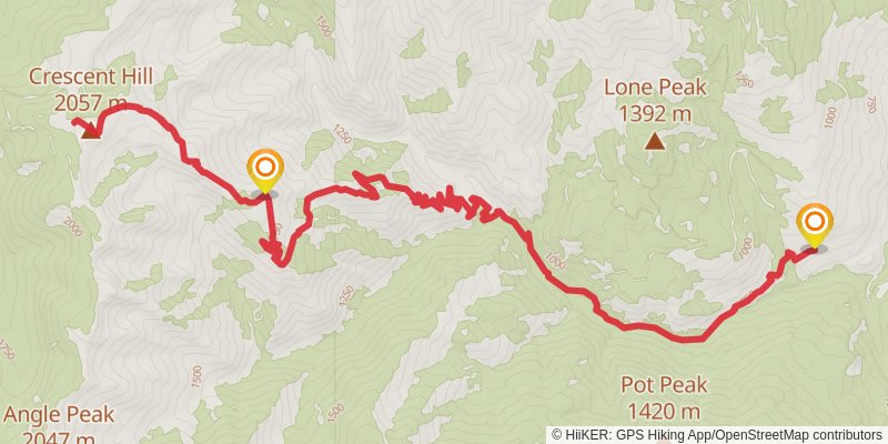 North Fork 25 Mile Creek Trail stage 3 Map