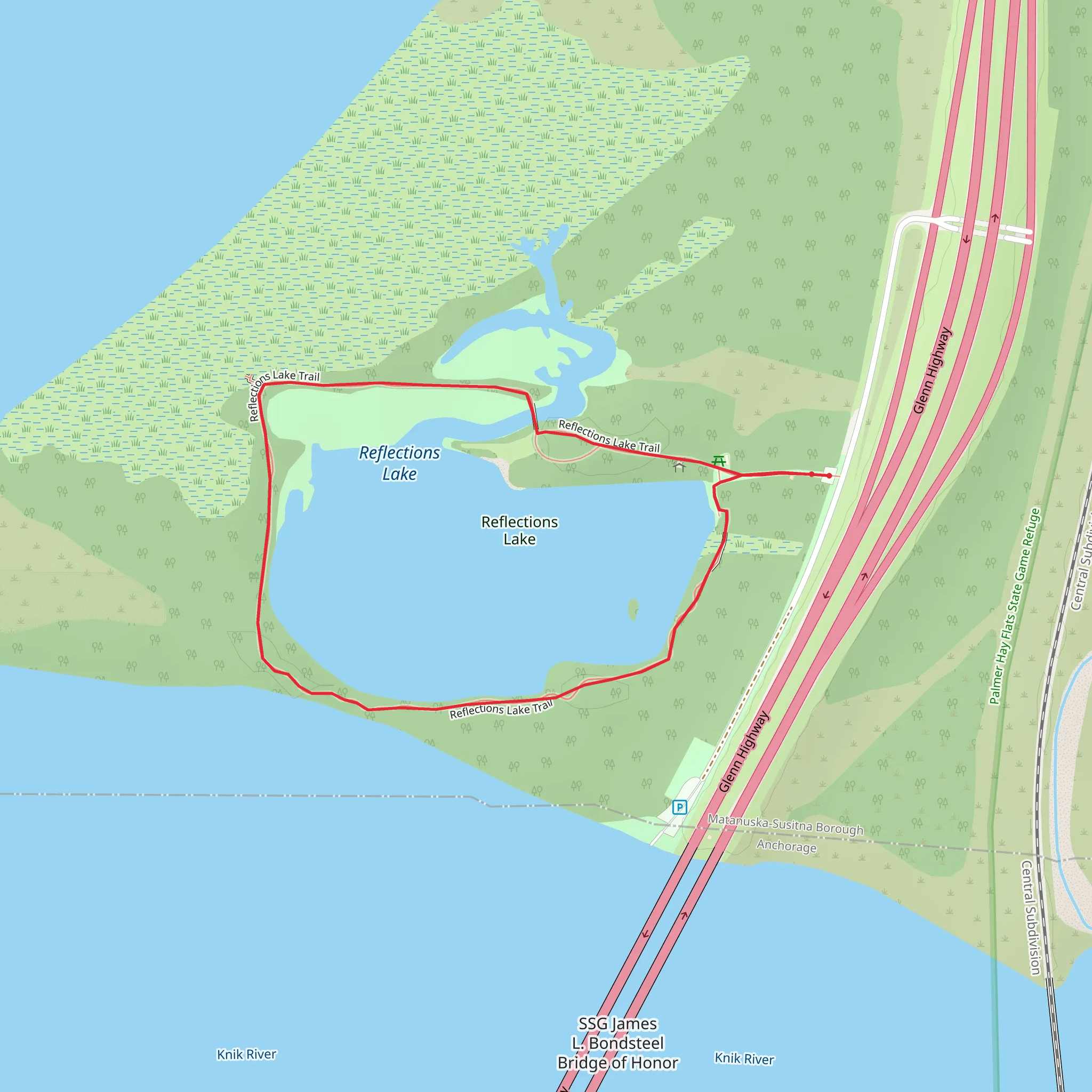Reflections Lake Loop Trail mobile static map