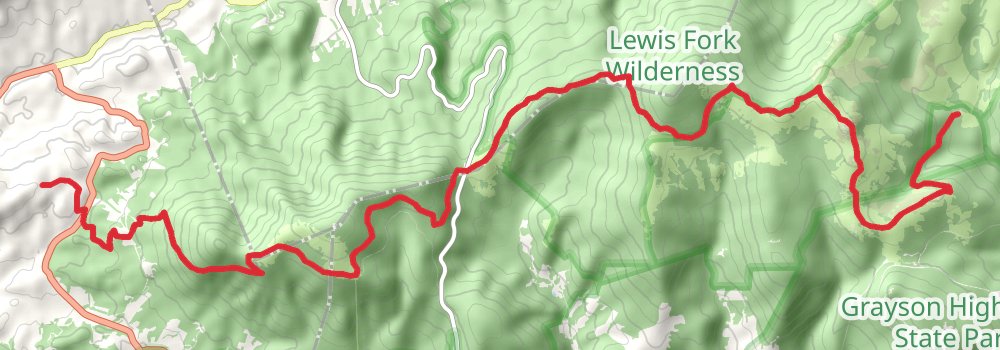 Appalachian Trail Section Hike - Bland to Damascus stage 10 Map