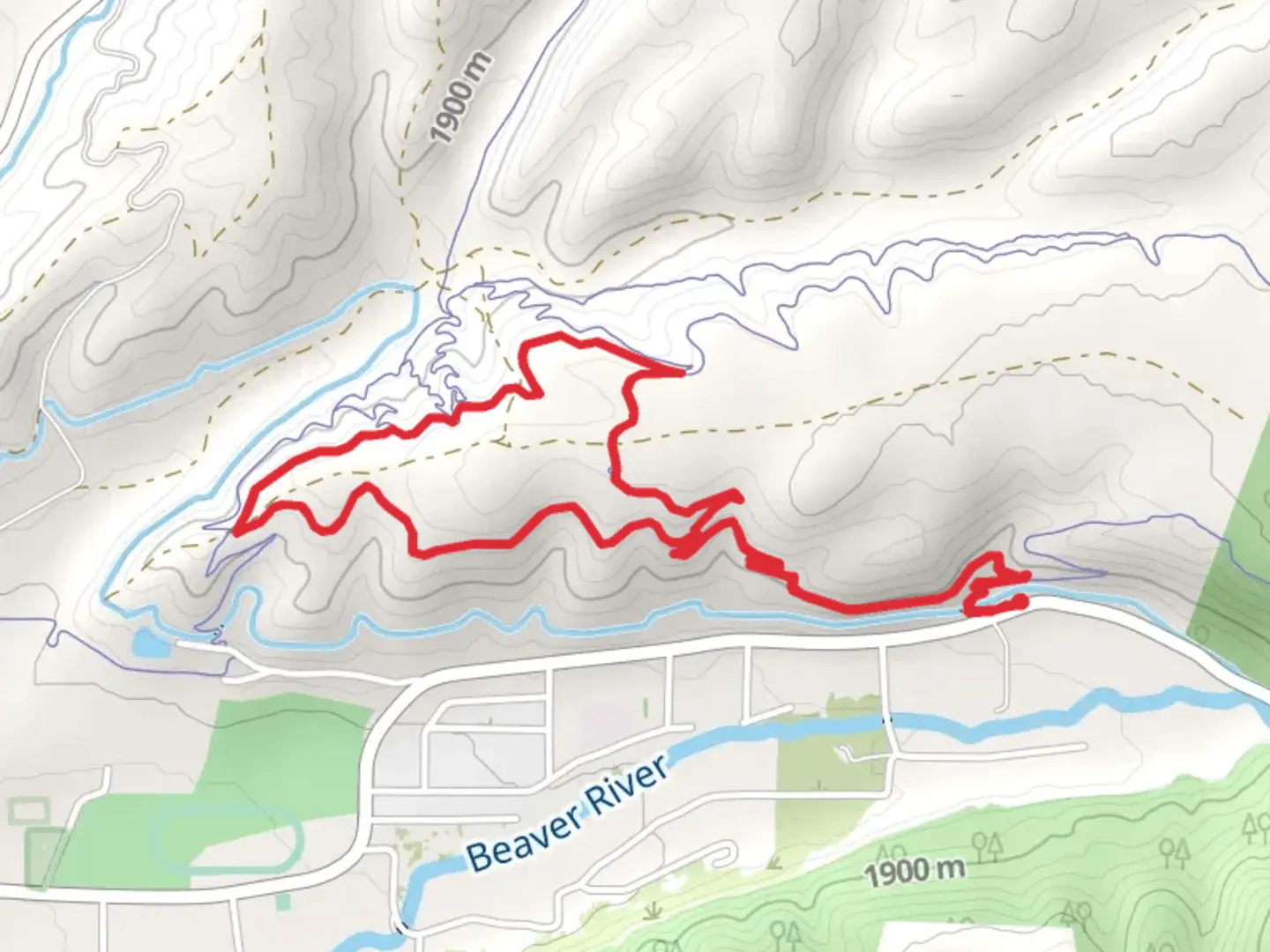 An image depicting the trail Sage Advice Loop and its surrounding area.