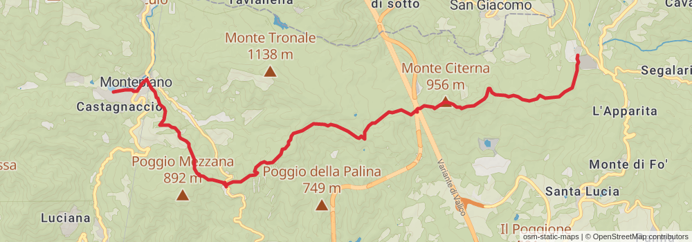 Sentiero Italia - Apennines Section stage 16 Map
