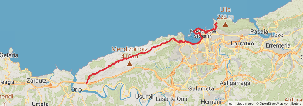 GR 121 Vuelta a Guipuzcoa stage 3 Map