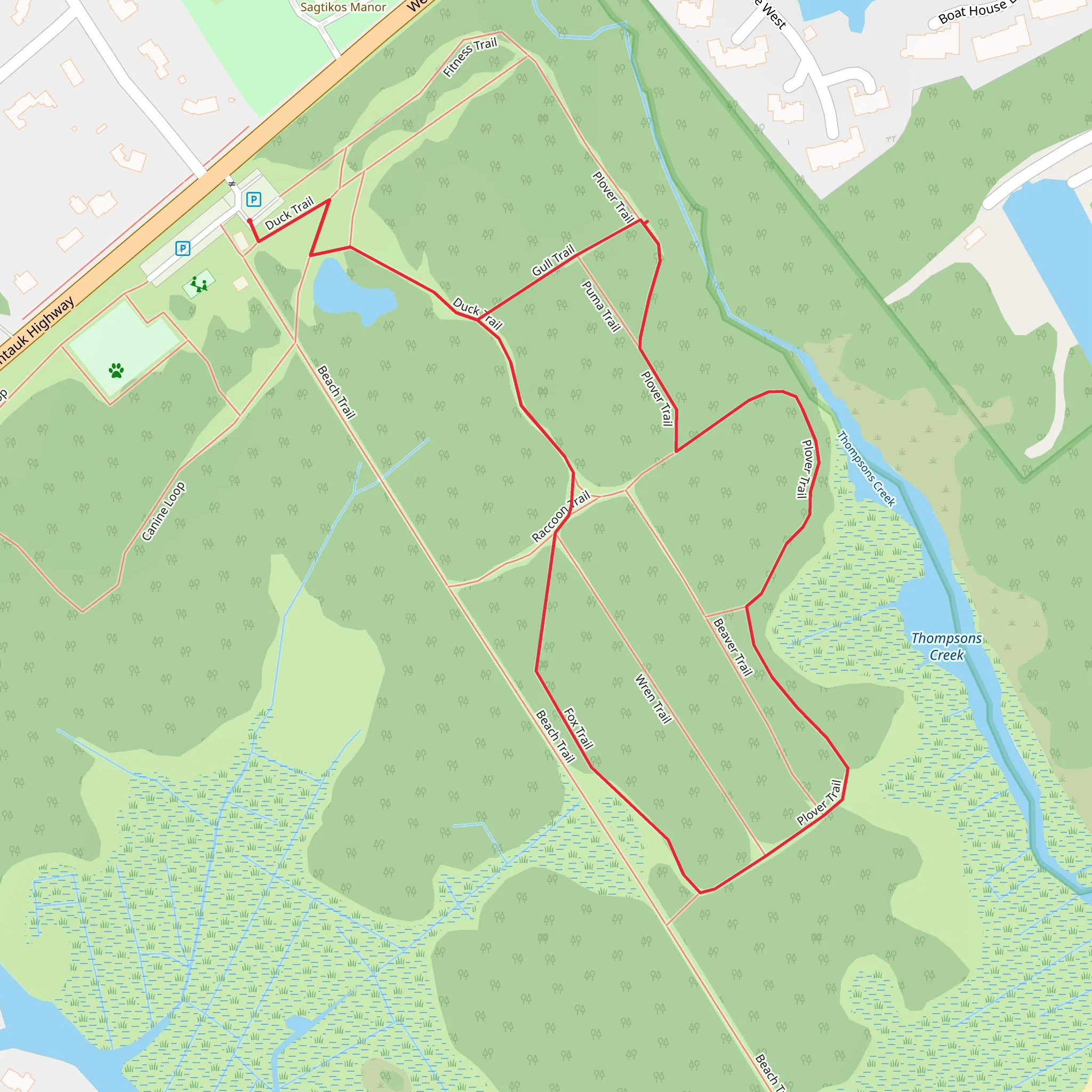 Duck and Plover Trail Loop mobile static map
